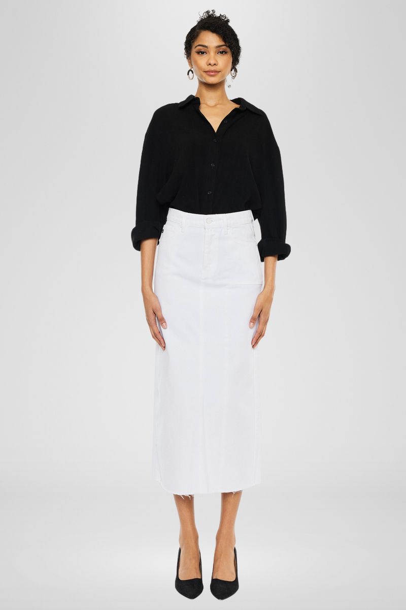 Floral Midi Skirt for Women - A-Line Summer Skirt with Pockets, Boho Flowy Skirt for Beach, Vacation, and Casual Outfits