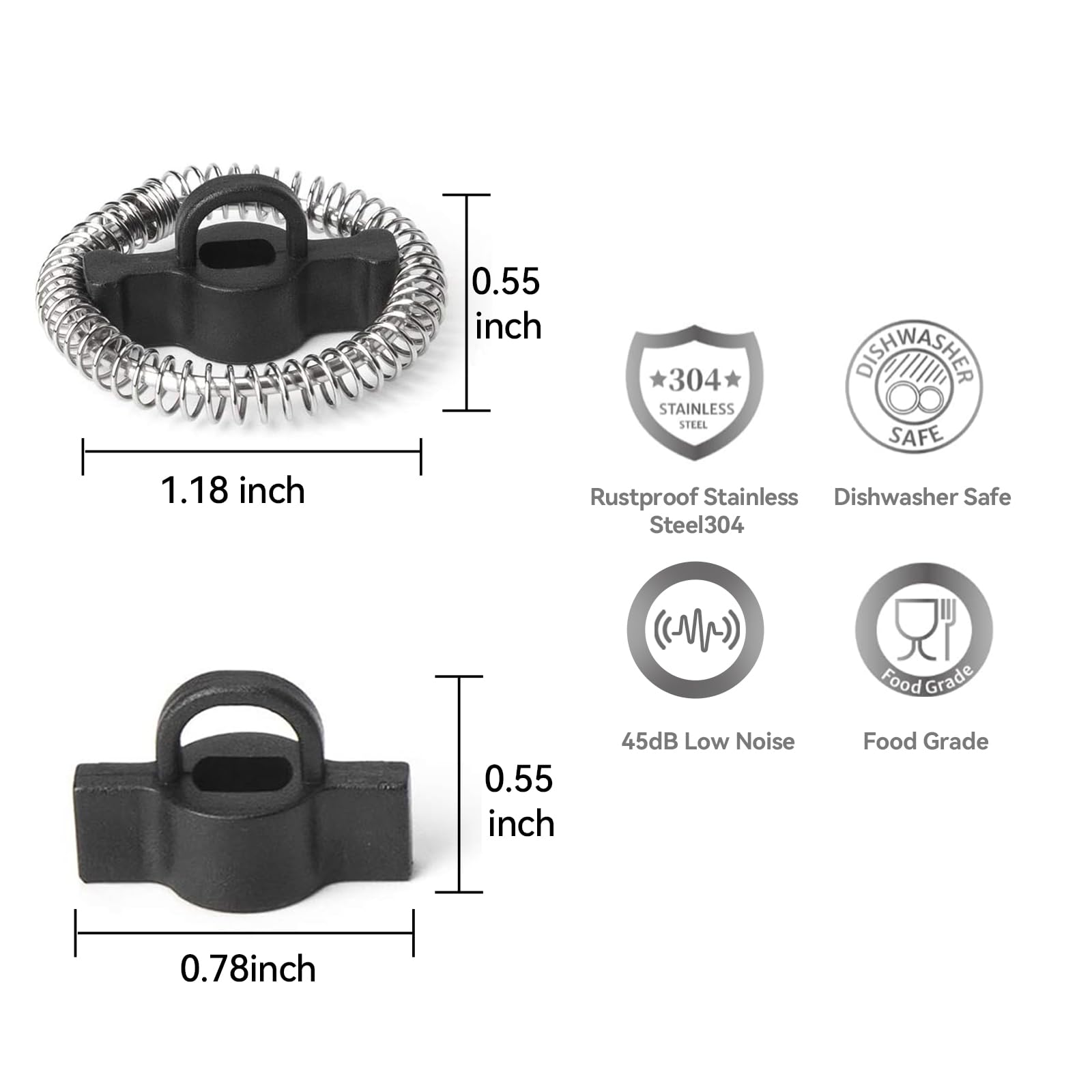 Secura Electric Milk Frother Whisk Replacement Set - Stainless Steel Frothing Wand for Latte, Cappuccino & Hot Chocolate - Perfect for Home Coffee Bar & Cafe Use
