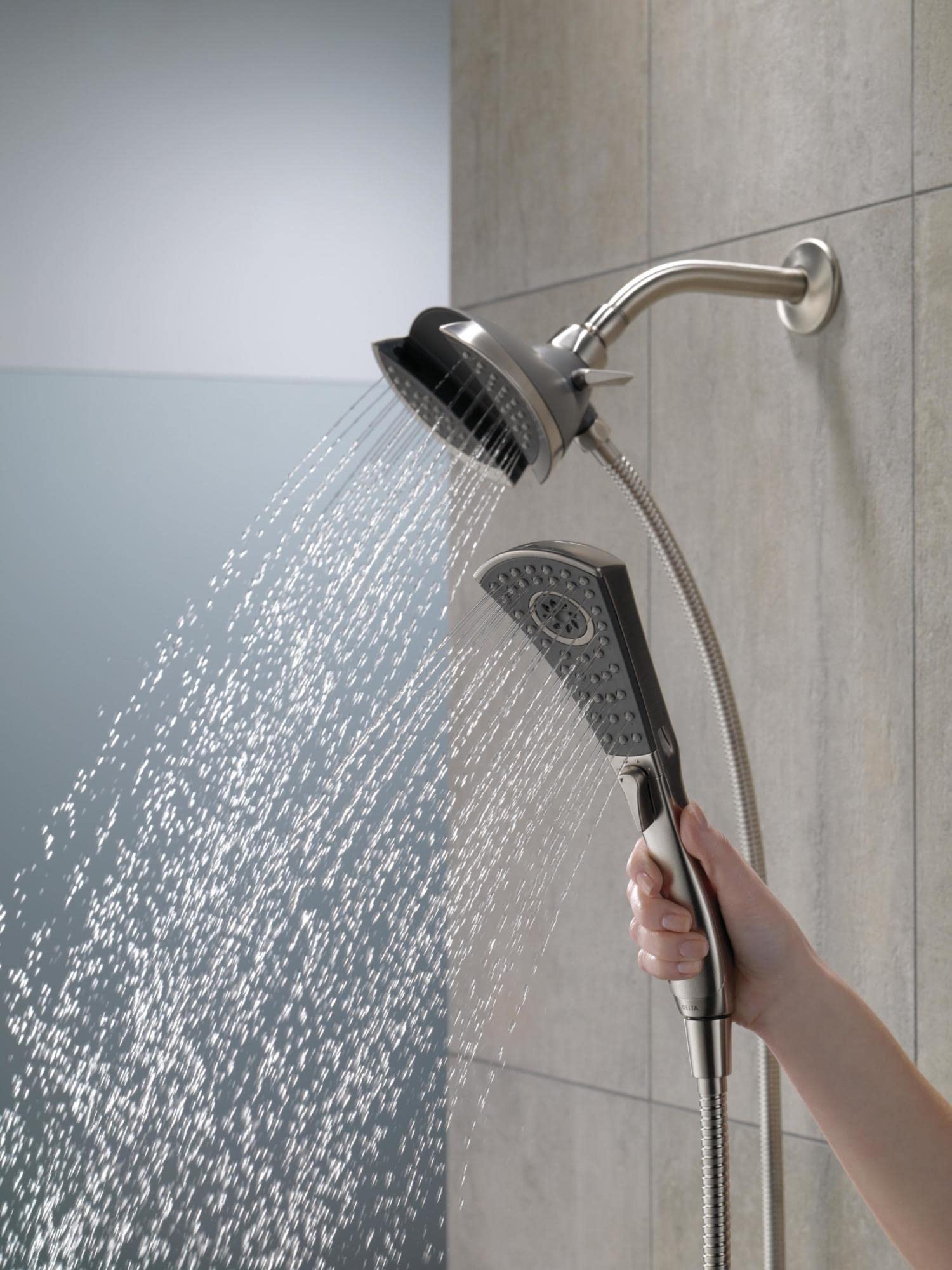 Delta 4-Spray In2ition Dual Shower Head with Handheld Spray - Chrome Detachable Shower Head with Hose (Model 58467) - Perfect for Bathroom Renovation & Spa-Like Shower Experience