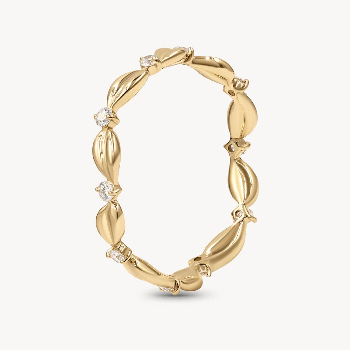 Verdura Eternity Ring - 14K Gold Diamond Wedding Band for Women | Perfect for Anniversaries, Engagements & Special Occasions