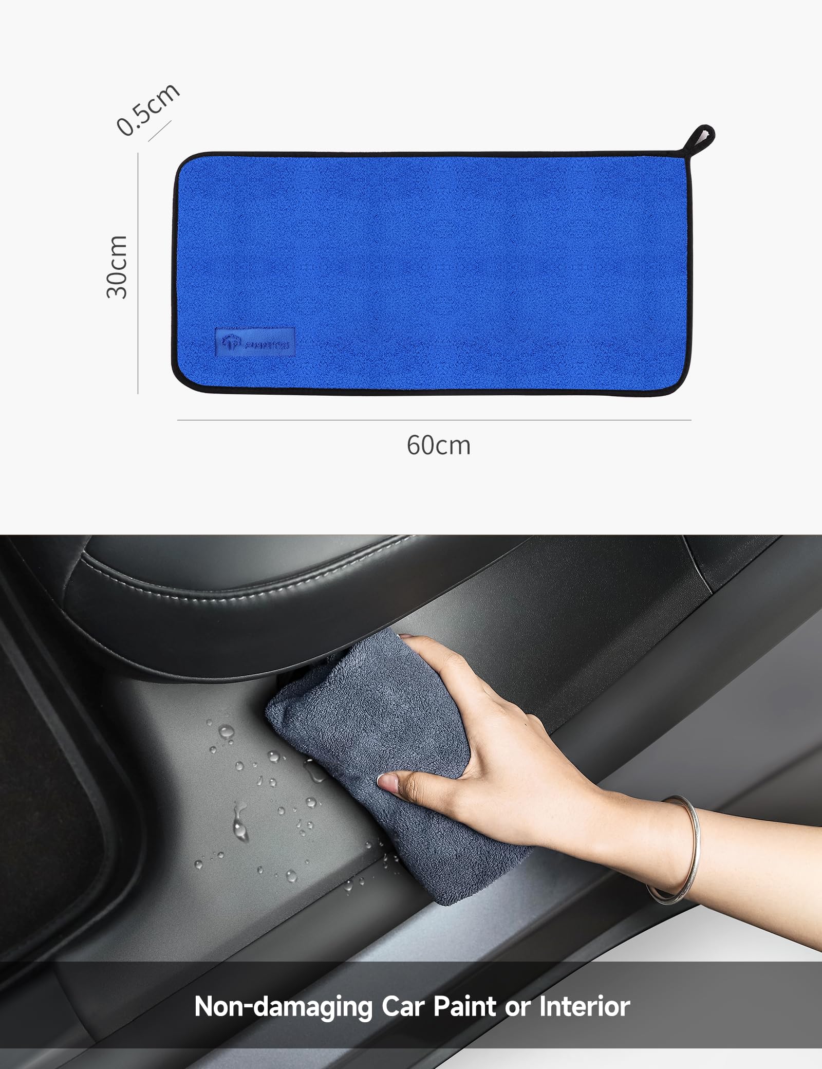 TPARTS Ultra Soft Thick Car Wash Towel - Premium Absorbent Microfiber Cleaning Cloth for Cars, Scratch & Lint Free - Perfect for Auto Detailing, Waxing & Polishing