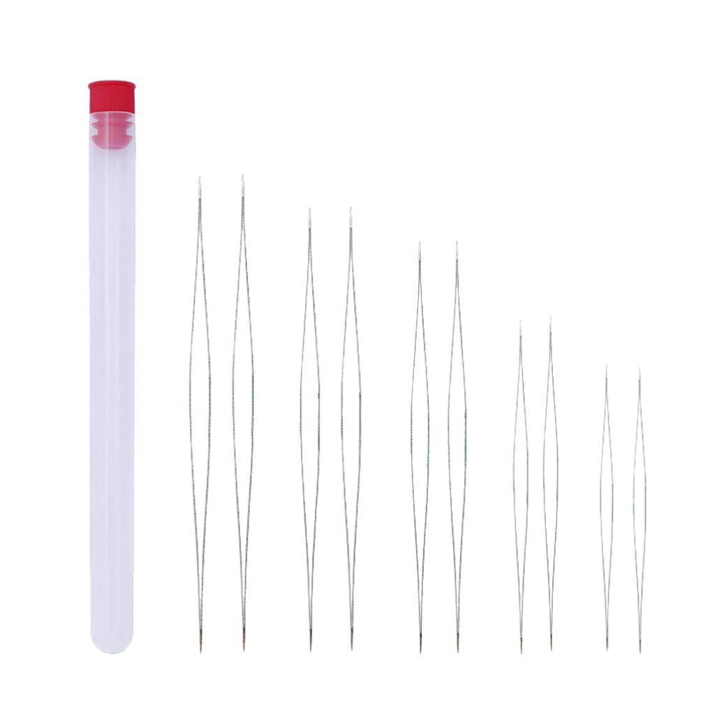 10pcs Big Eye Beading Needles - Extra Long Stitching Needles for Jewelry Making, Sewing, Embroidery & Crafting - Perfect for Beading, Threading, and Hand Sewing Projects