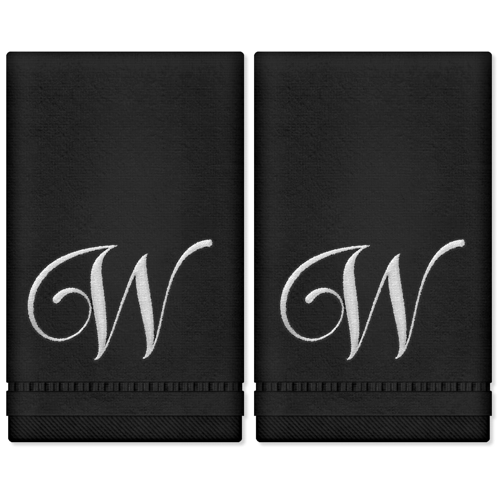 Personalized Monogrammed Hand Towels Set - 100% Cotton Embroidered Bathroom Towels (11