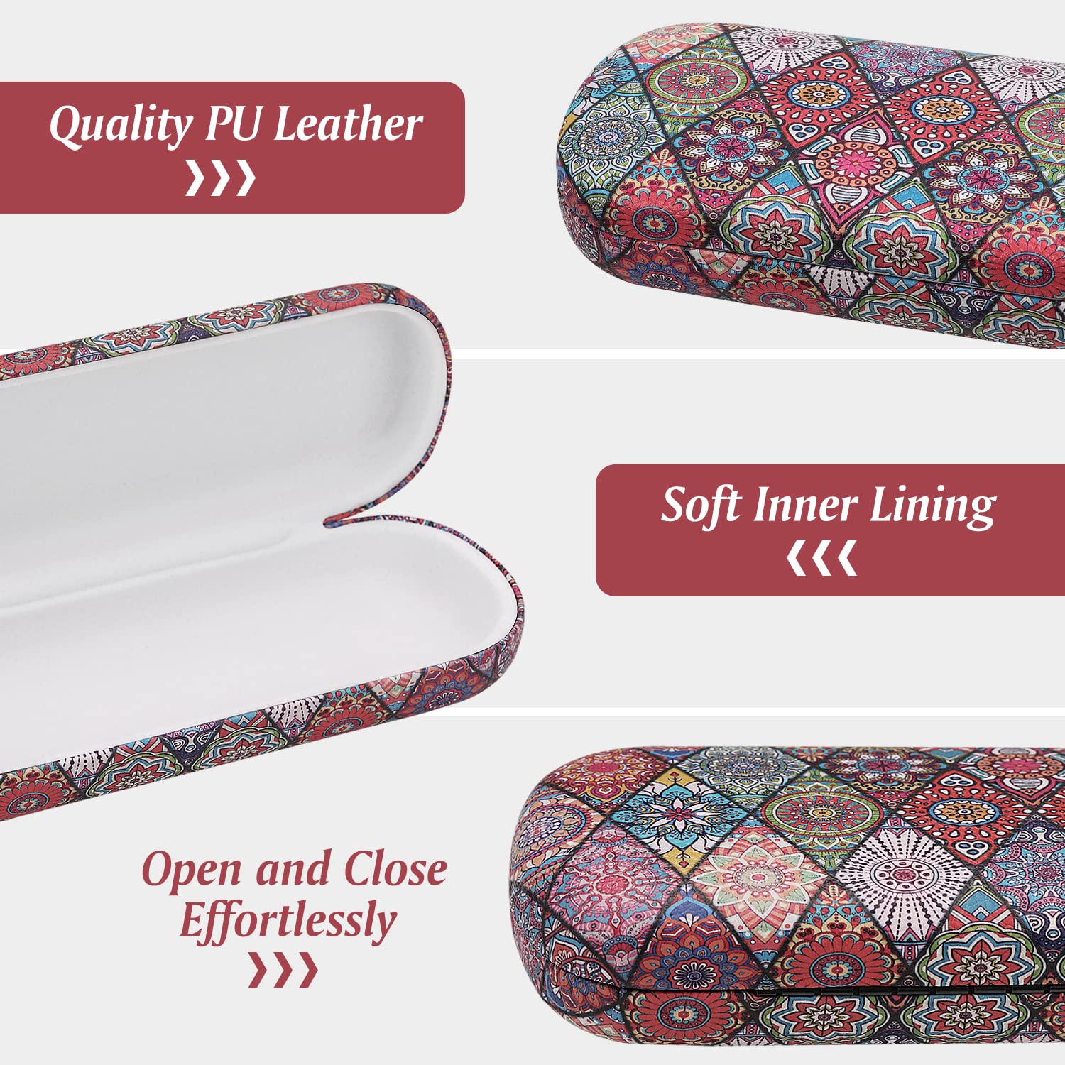 MoKo Hard Glasses Case - Durable Protective Eyewear Storage for Sunglasses & Prescription Glasses - Perfect for Travel, Home, and Office Use