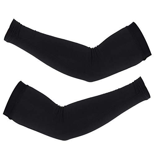 Windproof Fleece Arm Warmers for Cycling & Outdoor Sports - Cold Weather Arm Sleeves for Men & Women (Black, Large) - Perfect for Biking, Running & Winter Workouts