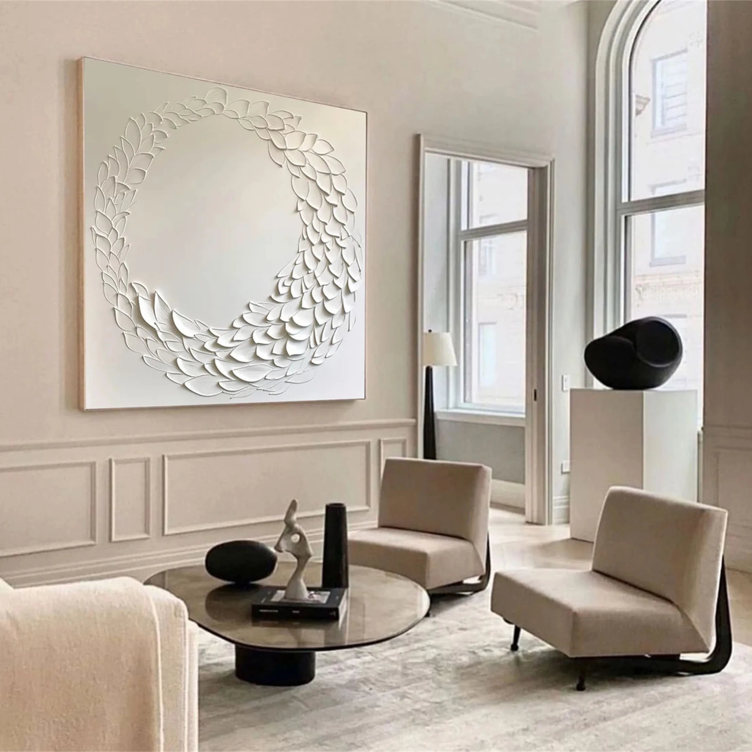 Minimalist Textured Plaster Art Painting - Modern Abstract Wall Decor for Living Room, Bedroom & Office | #MM190