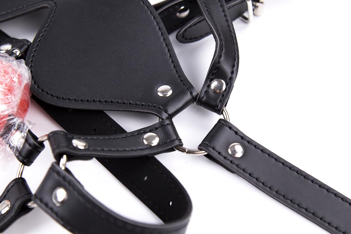Premium Silicone Ball Gag with Adjustable Blindfold & Harness - 4cm Diameter BDSM Bondage Restraint for Adults - Perfect for Role Play, Fetish Parties & Spicing Up Your Sex Life - Durable & Comfortable Sex Toy Gift