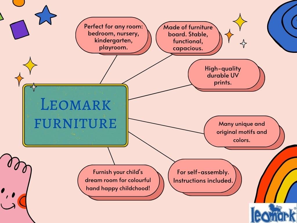 Leomark Adjustable Kids Desk and Chair Set with Drawer & Lamp - Height Adjustable, Blue - Perfect for Study, Homework, and Online Learning at Home