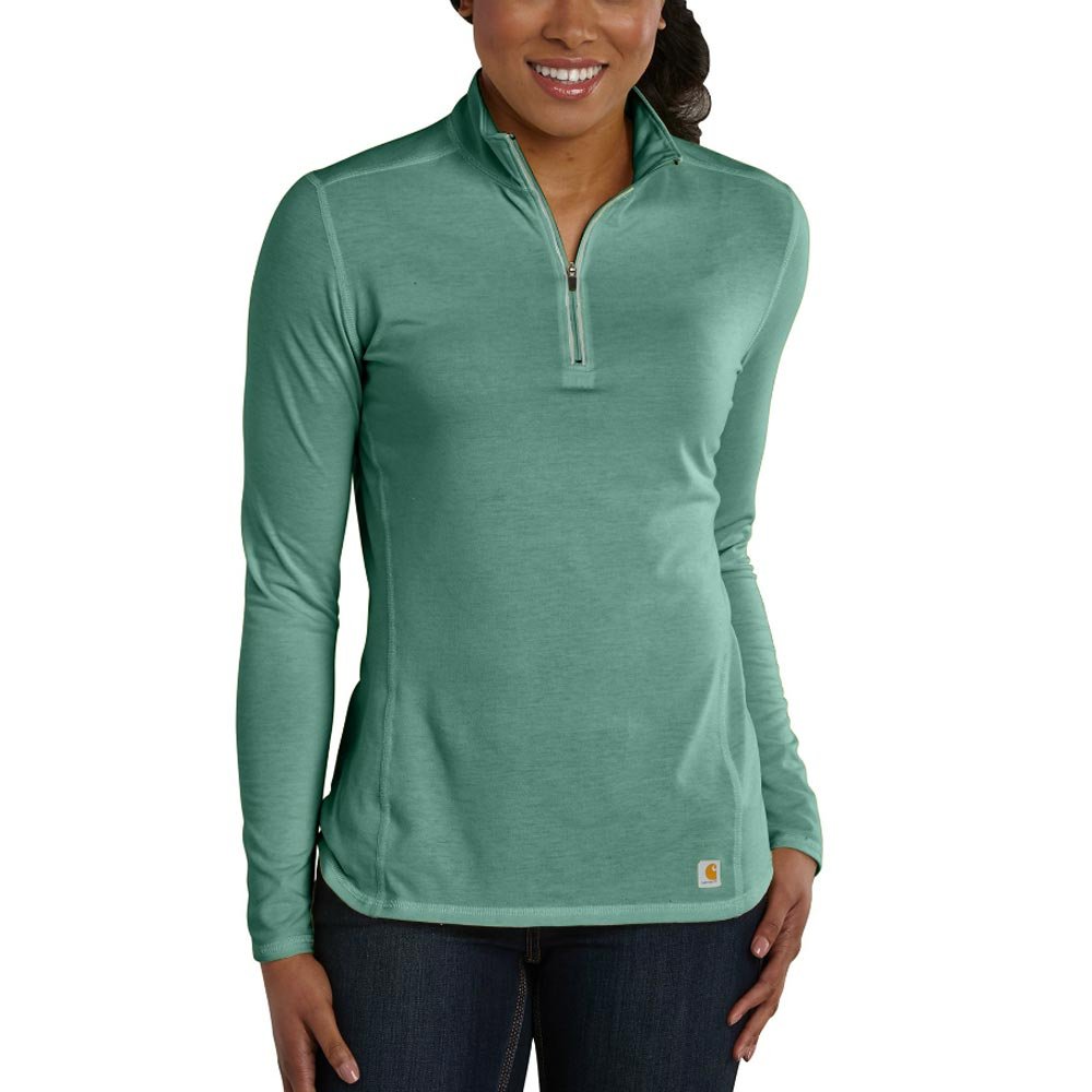 Carhartt Women's Performance Knit Quarter Zip Pullover Shirt - Lightweight Moisture-Wicking Workout & Outdoor Activewear for Hiking, Running, and Gym