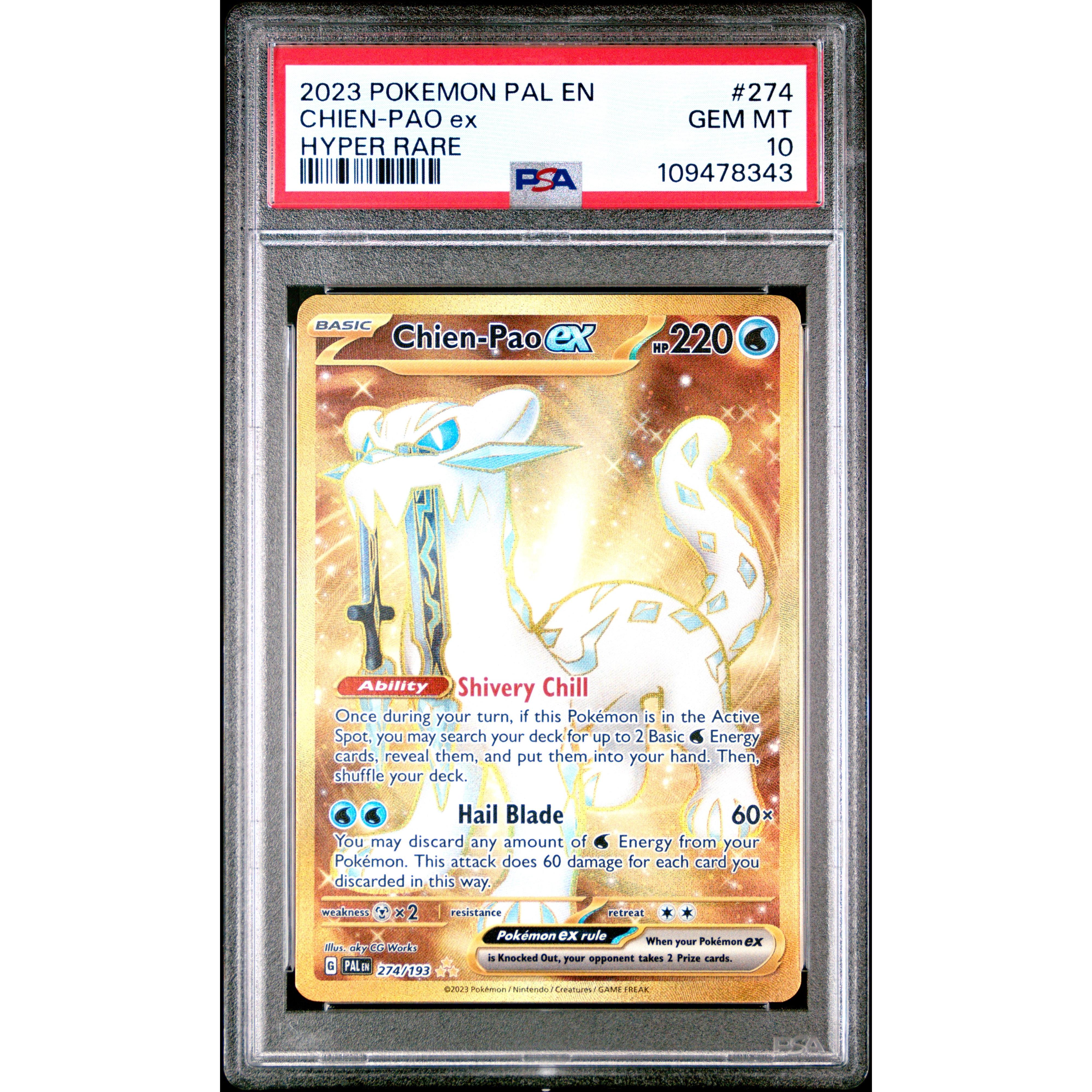 2023 Pokemon Paldea Evolved Chien-Pao EX Hyper Rare 274/193 PSA 10 Graded Card - Collectible Trading Card Game for Pokemon TCG Players & Fans - Perfect for Display, Gaming & Investment