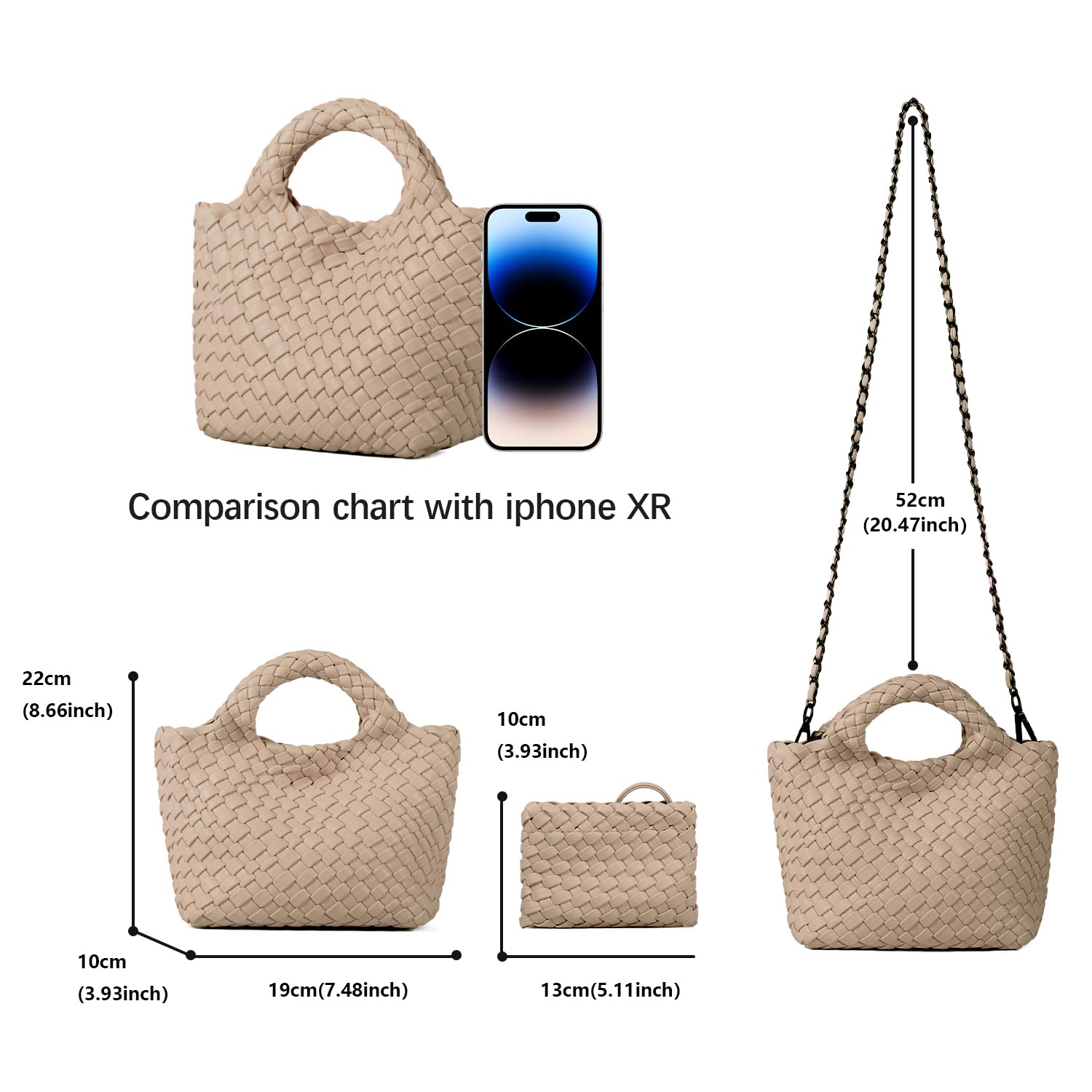 Eco-Friendly Woven Vegan Leather Handbag for Women - Handcrafted Small Purse with Mini Bag, Perfect for Travel, Beach & Everyday Use | Stylish Top Handle Shoulder Bag