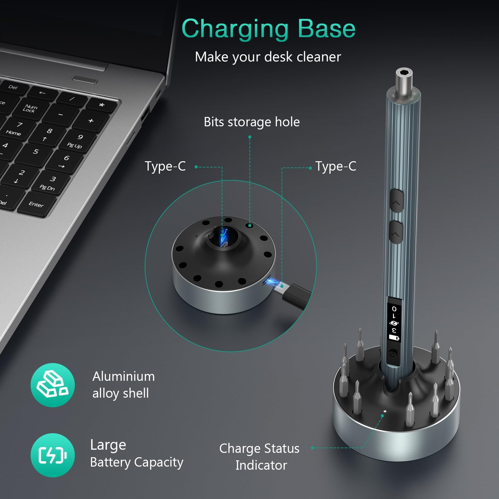 ORIA 52-in-1 Rechargeable Electric Screwdriver Set - Cordless Mini Power Screwdriver with Adjustable Torque, LED Light & Charging Dock - Perfect for Phone, Laptop, Watch & DIY Home Repairs