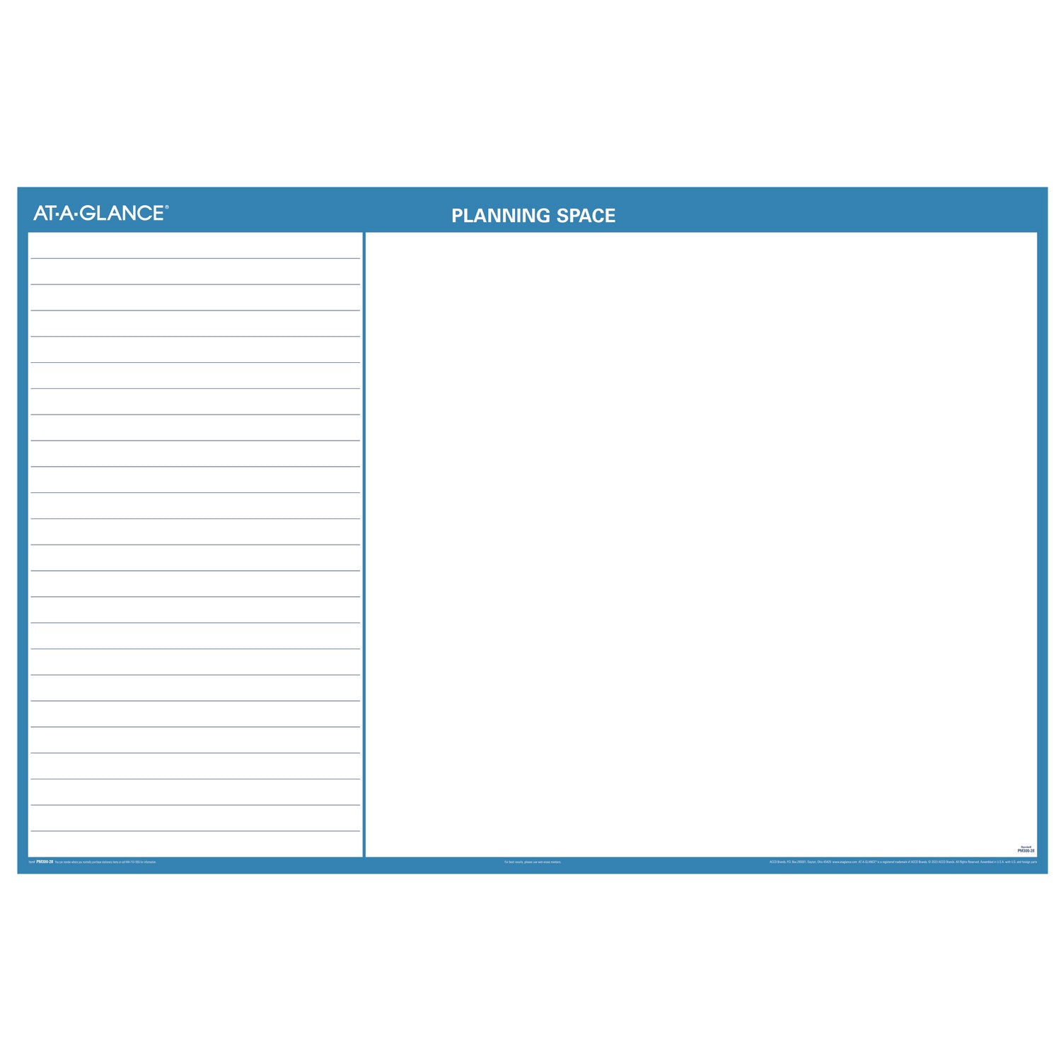 AT A GLANCE® 2025 Reversible Erasable Wall Calendar Planner - 12 Months (Jan-Dec), 48