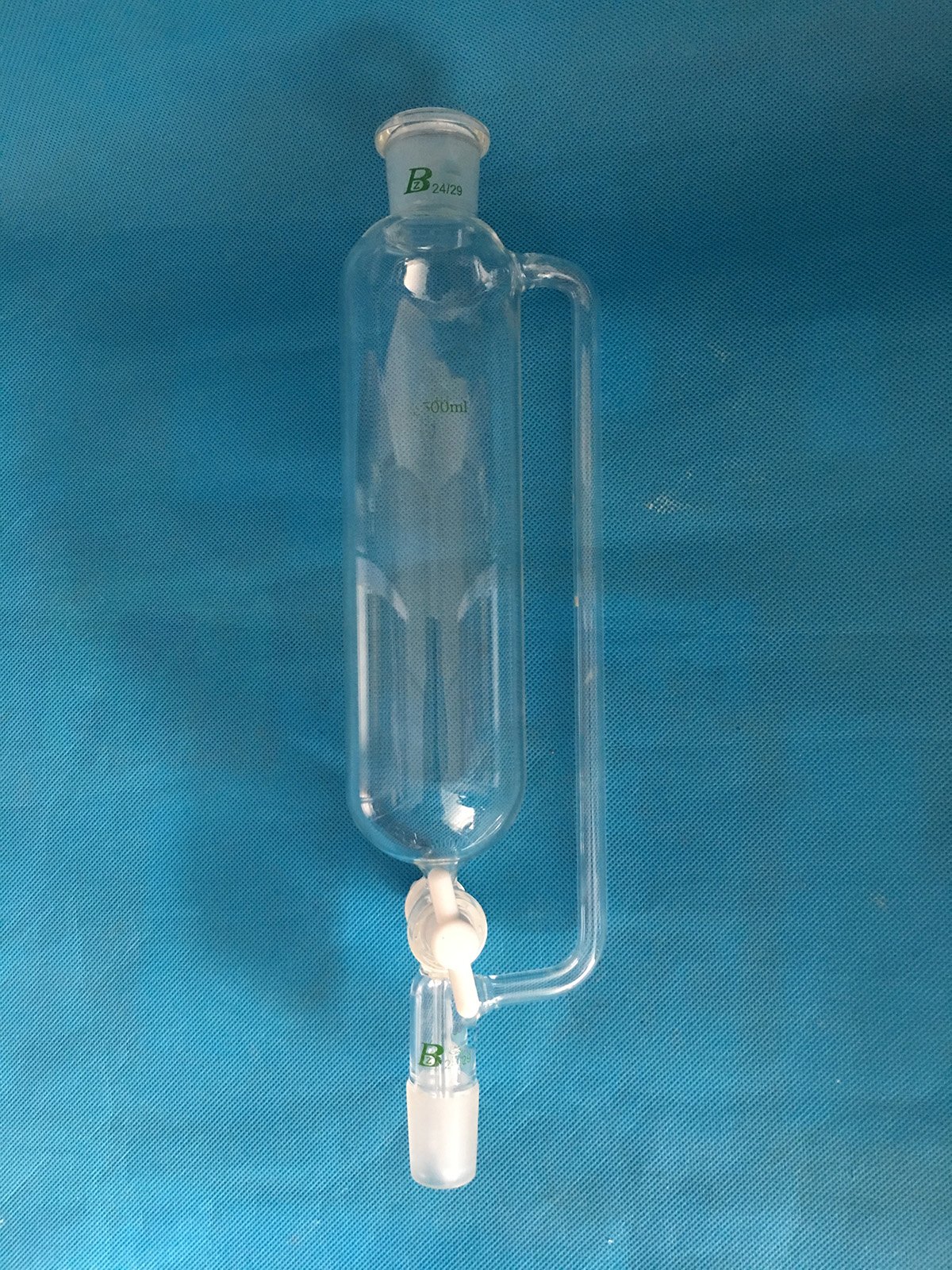 500ml Separatory Funnel with PTFE Stopcock - Pressure Equalizing Addition Funnel for Chemistry Lab, Essential Oil Extraction & Liquid Separation (Ideal for Organic Chemistry Experiments & Essential Oil Distillation)