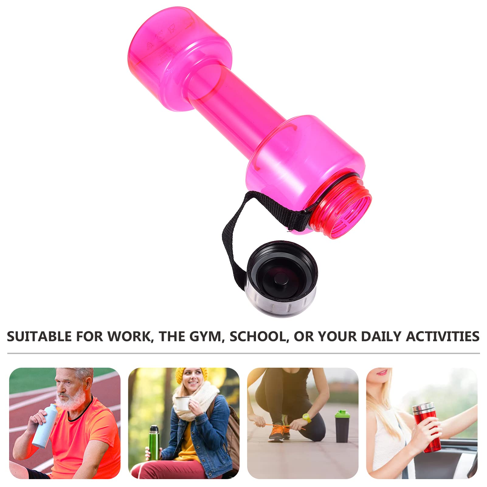 **Cabilock 1pc Dumbbell-Shaped Water Bottle - Leak-Proof Plastic Sports Bottle for Gym, Cycling, Baseball & Travel - Reusable Athletic Water Jug for Fitness & Outdoor Activities**