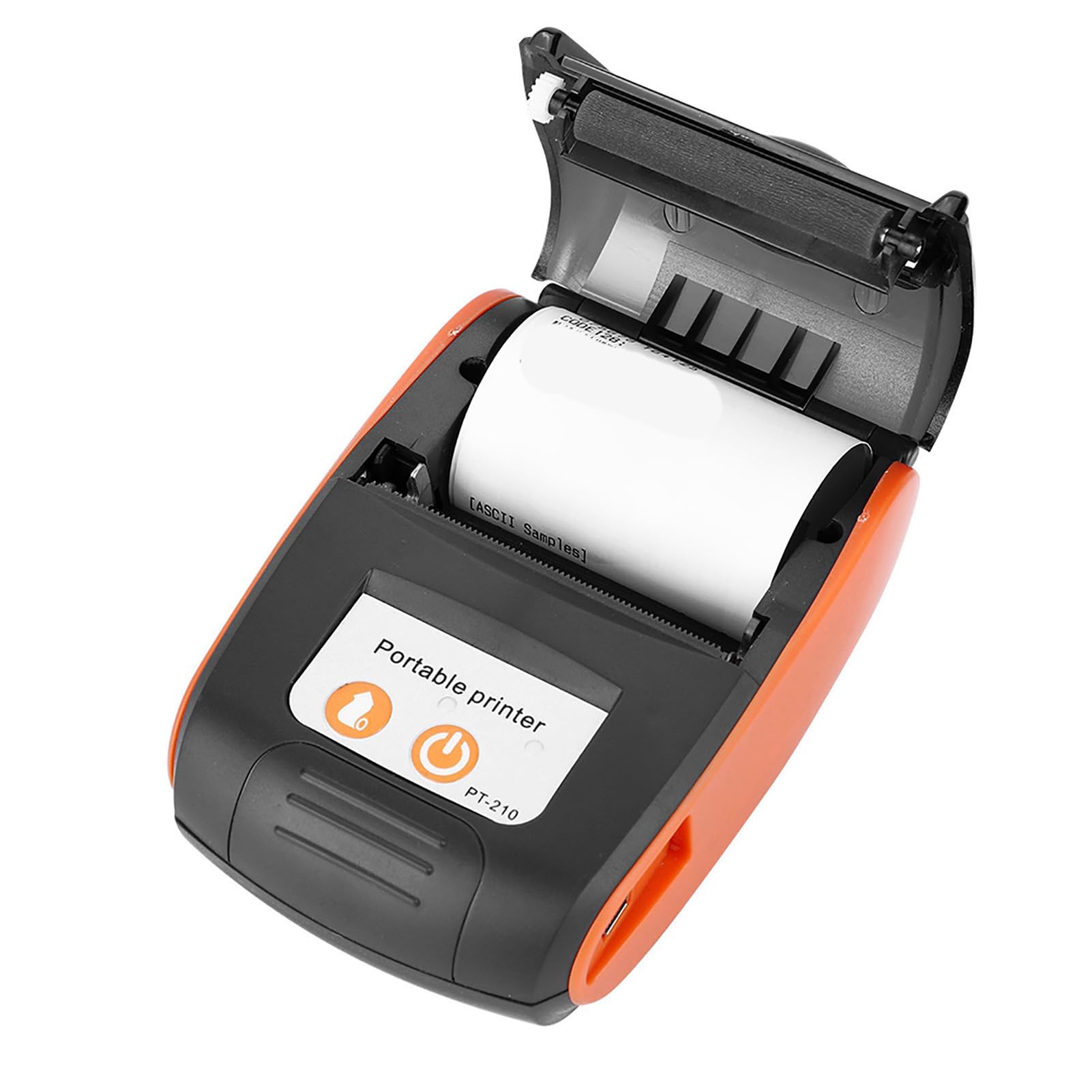 Lazmin Mini USB Handheld Thermal Printer - 50-90mm/s High Speed Bluetooth Portable Wireless Receipt Printer for Retail, Restaurants, Factory & Logistics - Compact POS Printing Solution for Small Businesses & On-the-Go Use (Orange)