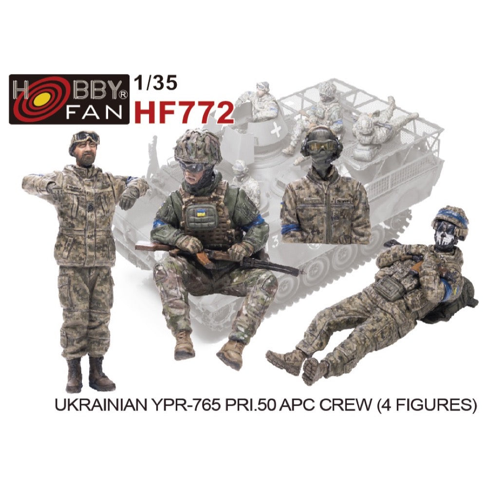 AFV HF772 1/35 Scale Ukrainian YPR 765 PRI.50 APC Crew - 4 Highly Detailed Military Model Figures for Diorama Building & Wargaming Scenes