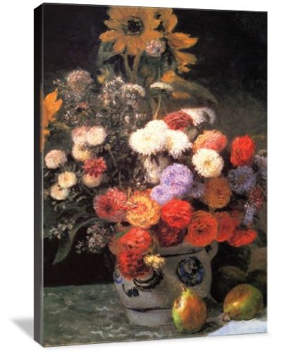 24x36 Inch Floral Canvas Wall Art - Hand Painted Vase with Flowers Gallery Wrapped Ready to Hang Home Decor for Living Room, Bedroom & Office