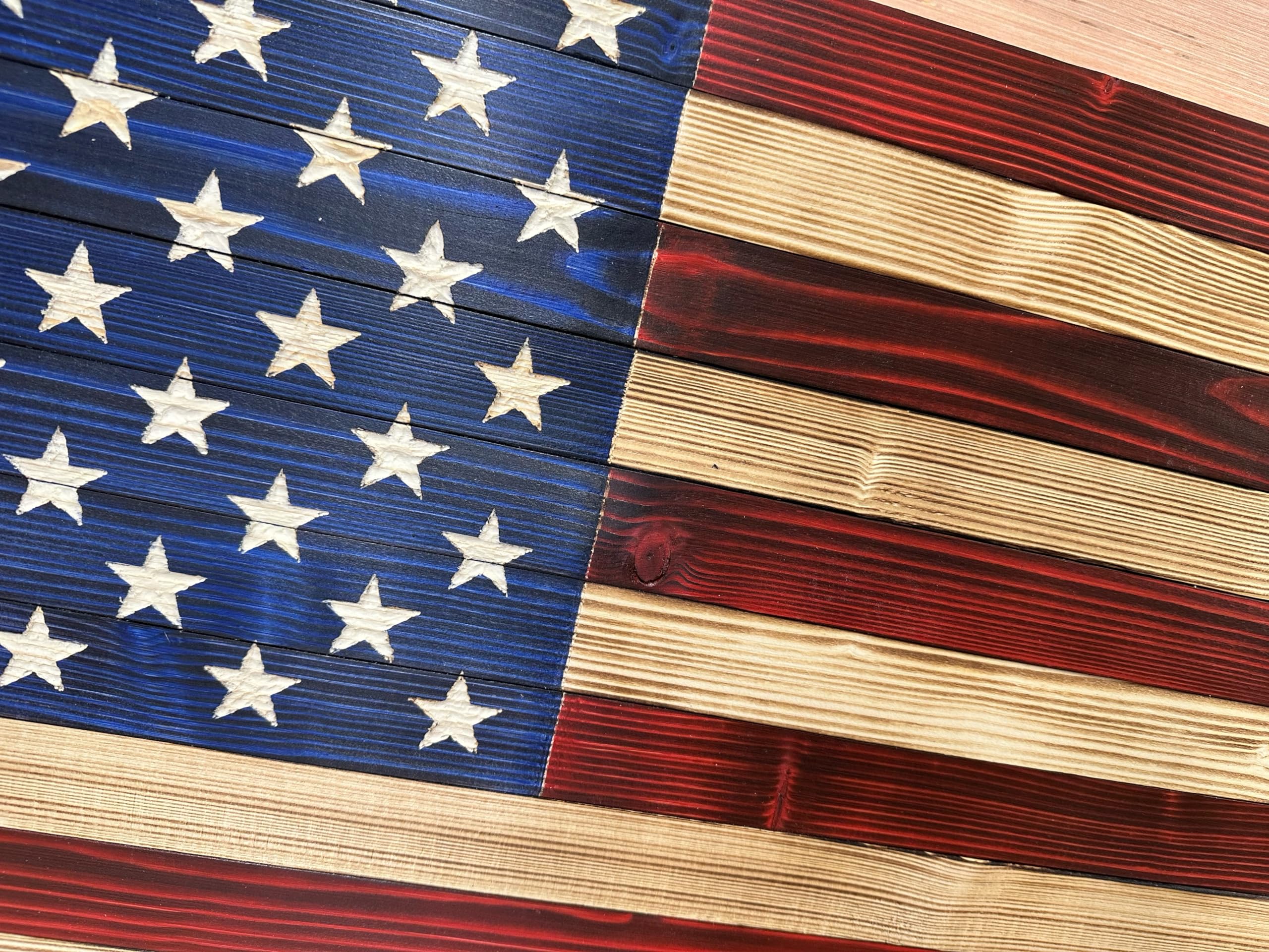 Large American Flag Concealed Gun Cabinet - Hidden Gun Storage Safe with Patriotic Red & Blue Design by Bellewood Designs | Perfect for Home Security, Hunting Gear Organization & Firearm Protection