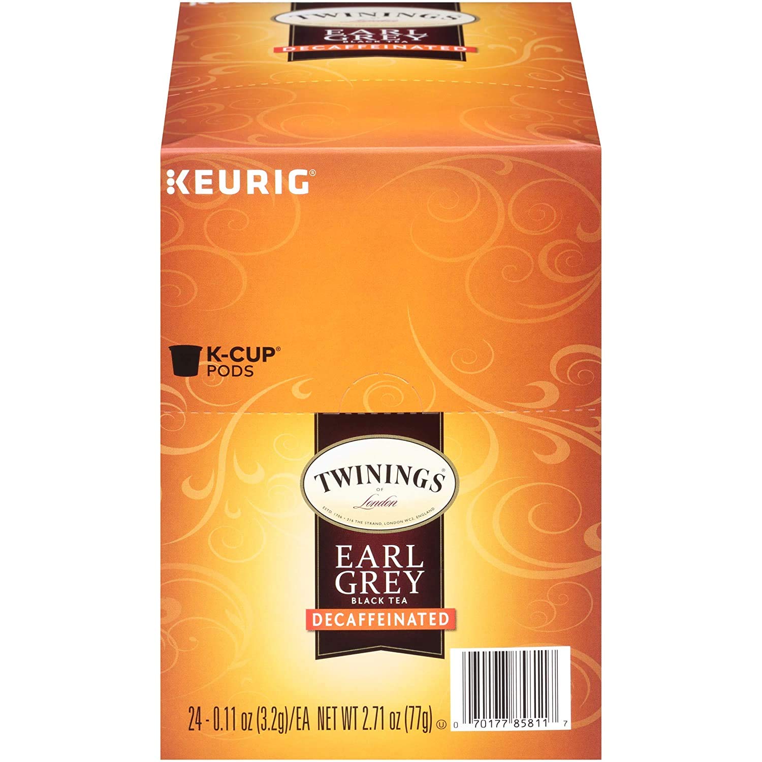 Twinings Decaf Earl Grey Tea K-Cups for Keurig, 96 Count – Perfect for Office, Home, or Travel Use