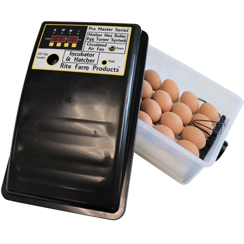 Rite Farm Pro Master Series 24 Egg Chicken Incubator - Automatic Temperature Control for Poultry Hatching, Perfect for Backyard Farmers & Homesteading