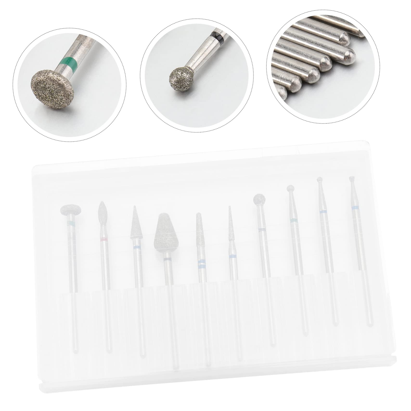 FRCOLOR 10PCS Stainless Steel Nail Drill Bits Set with Sanding Caps - High Wear Resistance Professional Manicure Tools for Nail Salon, Spa & Home Use - Perfect for Acrylic Nails, Gel Polish Removal & Nail Art Design