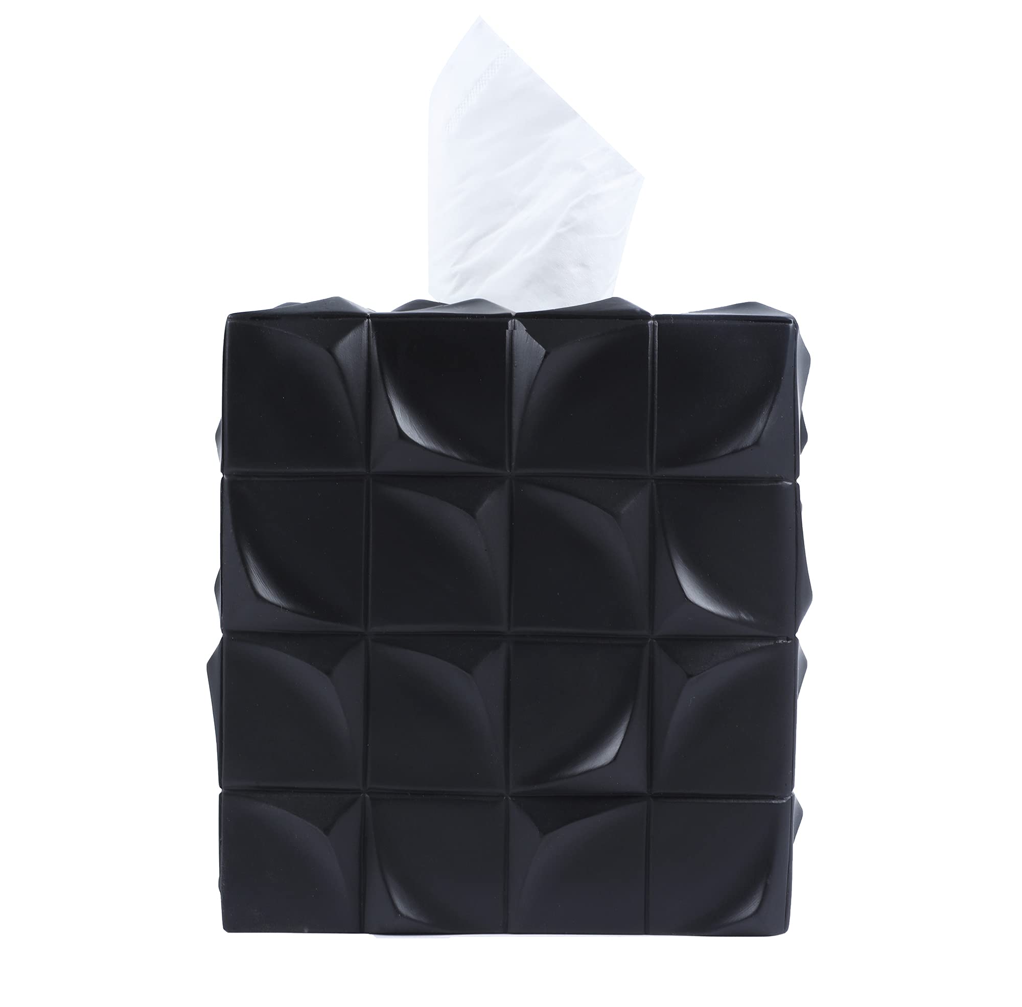 Modern Square Tissue Box Cover Holder - Stylish Bathroom & Vanity Decor, Unique Design for Countertops, Bedroom & Living Room | Perfect for Home, Office & Guest Rooms
