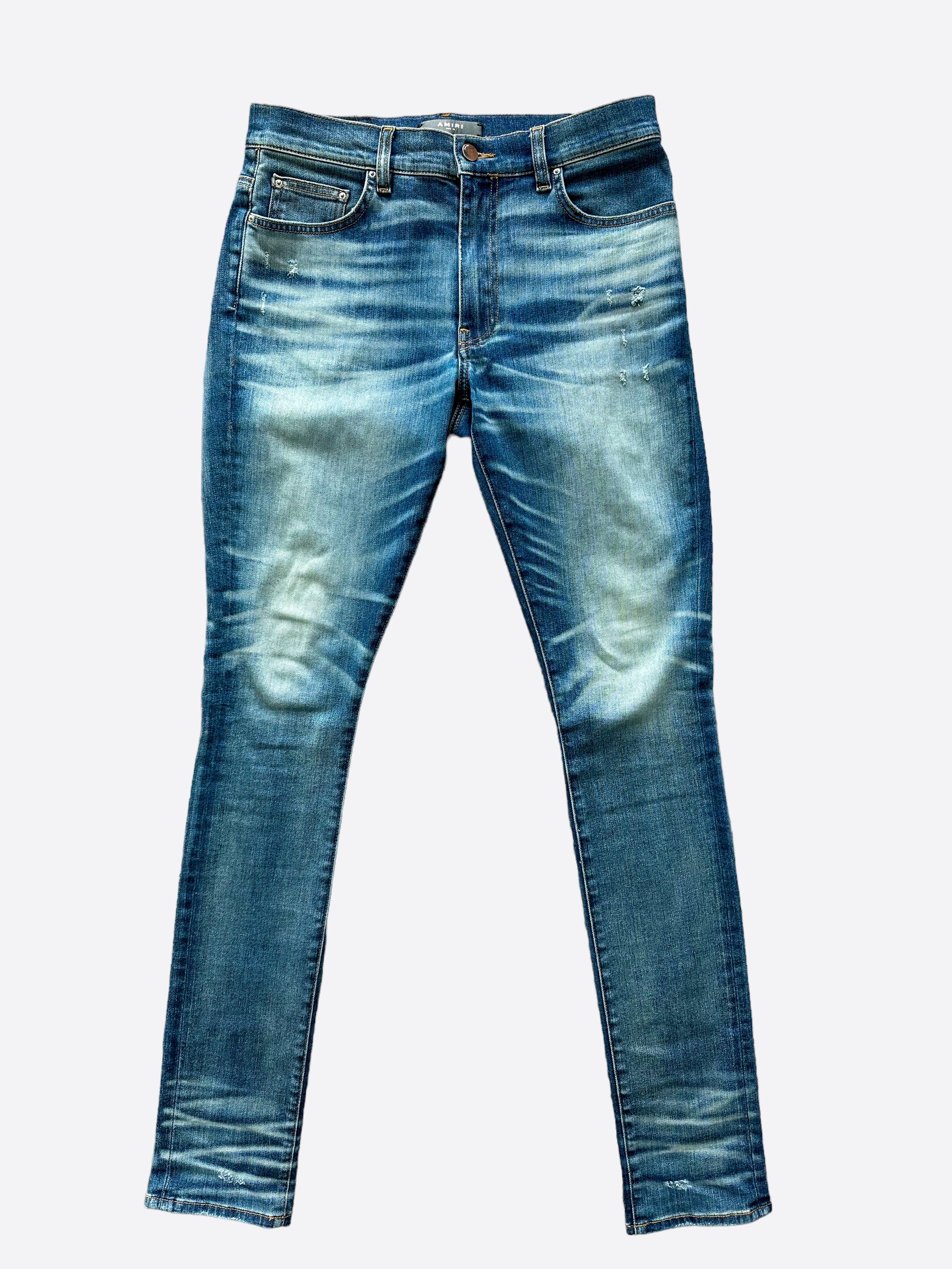 Amiri Blue Stack Skinny Jeans for Men - Slim Fit Stretch Denim Pants | Perfect for Casual Wear, Night Out & Street Style Fashion