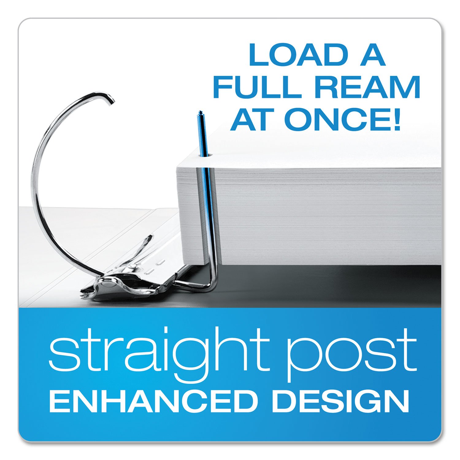 Cardinal ExpressLoad 4 Inch D-Ring Binder - 750 Sheet Capacity White Binder with ClearVue Cover & Locking D-Rings (49140) - Perfect for Office Documents, School Projects, and Business Presentations