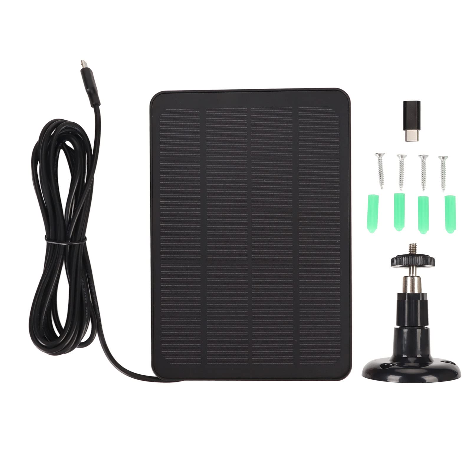 6 Camera Solar Panel Security System - IP65 Waterproof, 5V 4W High Efficiency USB Charging (White/Black) for Outdoor Home & Business Surveillance
