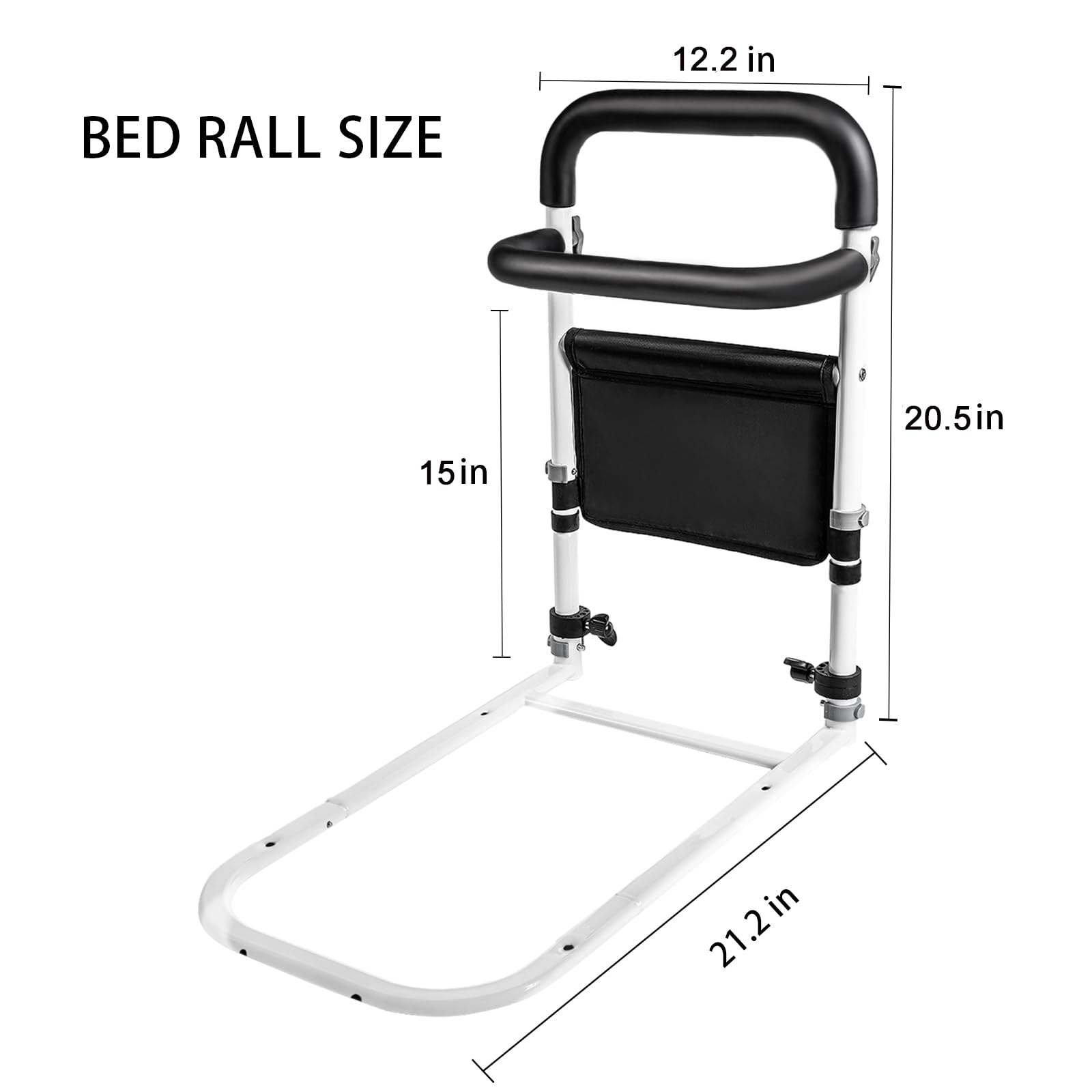 **Elderly Bed Safety Rails - Adjustable Bed Assist Rail for Seniors & Adults - Helps with Getting In & Out of Bed Easier - Ideal for Home Care & Hospital Use**