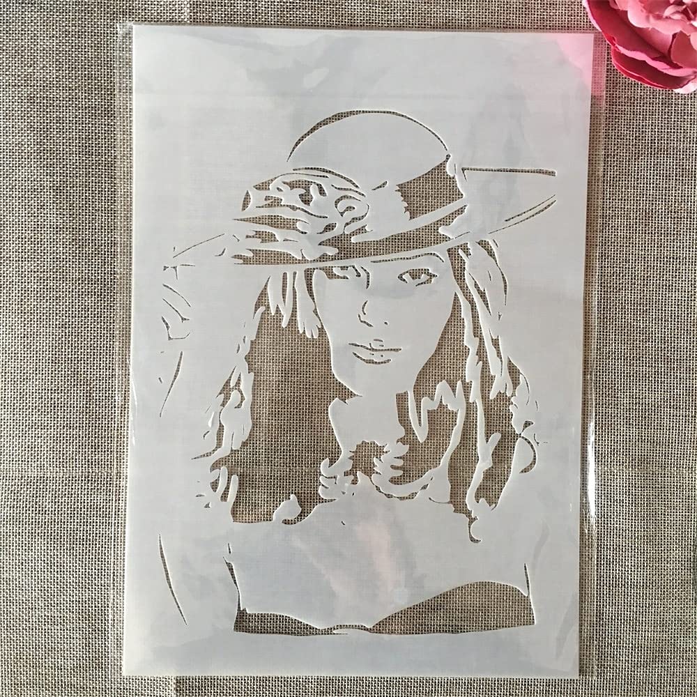 Reusable A4 29cm Western Fashion Lady Painting Stencils for DIY Scrapbooking, Furniture, Wall & Floor Decor - Perfect for Home Decoration, Craft Projects & Artistic Designs