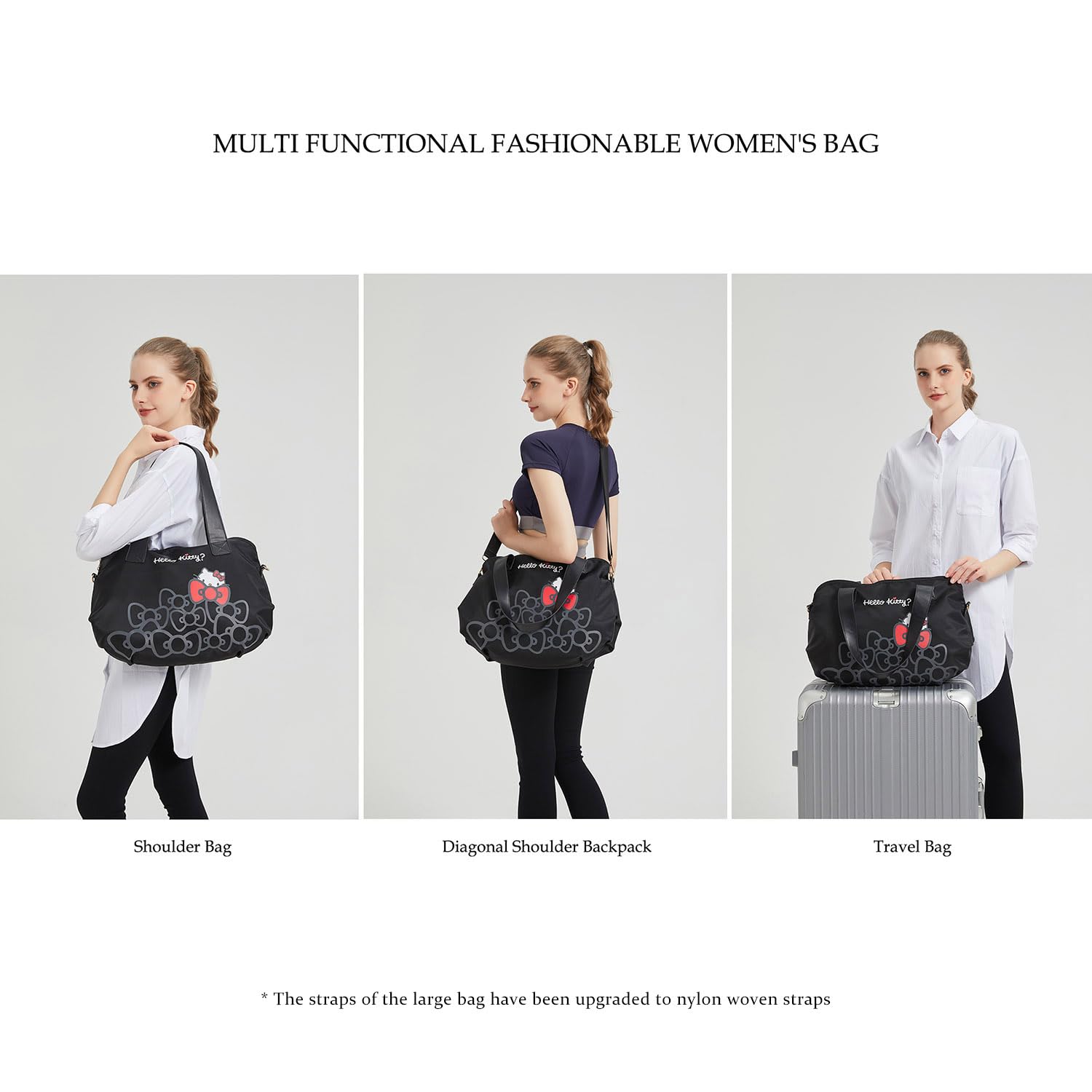 Lightweight Travel Tote Bags with Zipper - Women's Weekender Overnight Carry On Duffel Bag with Trolley Sleeve for Gym, Work & Weekend Getaways | Perfect for Business Trips, Yoga Class & Airplane Travel