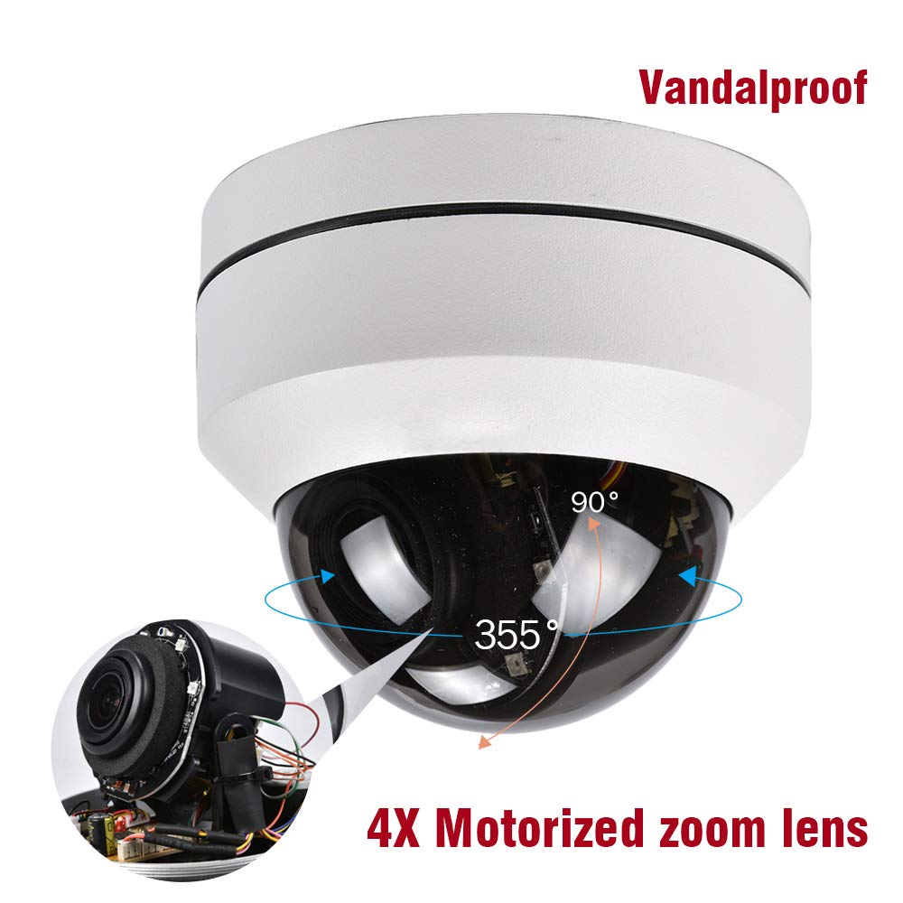 EVERSECU Outdoor HD Analog PTZ Dome Security Camera with Wireless Bulb Light Connector - 24/7 Surveillance for Home, Business & Warehouse Security Monitoring