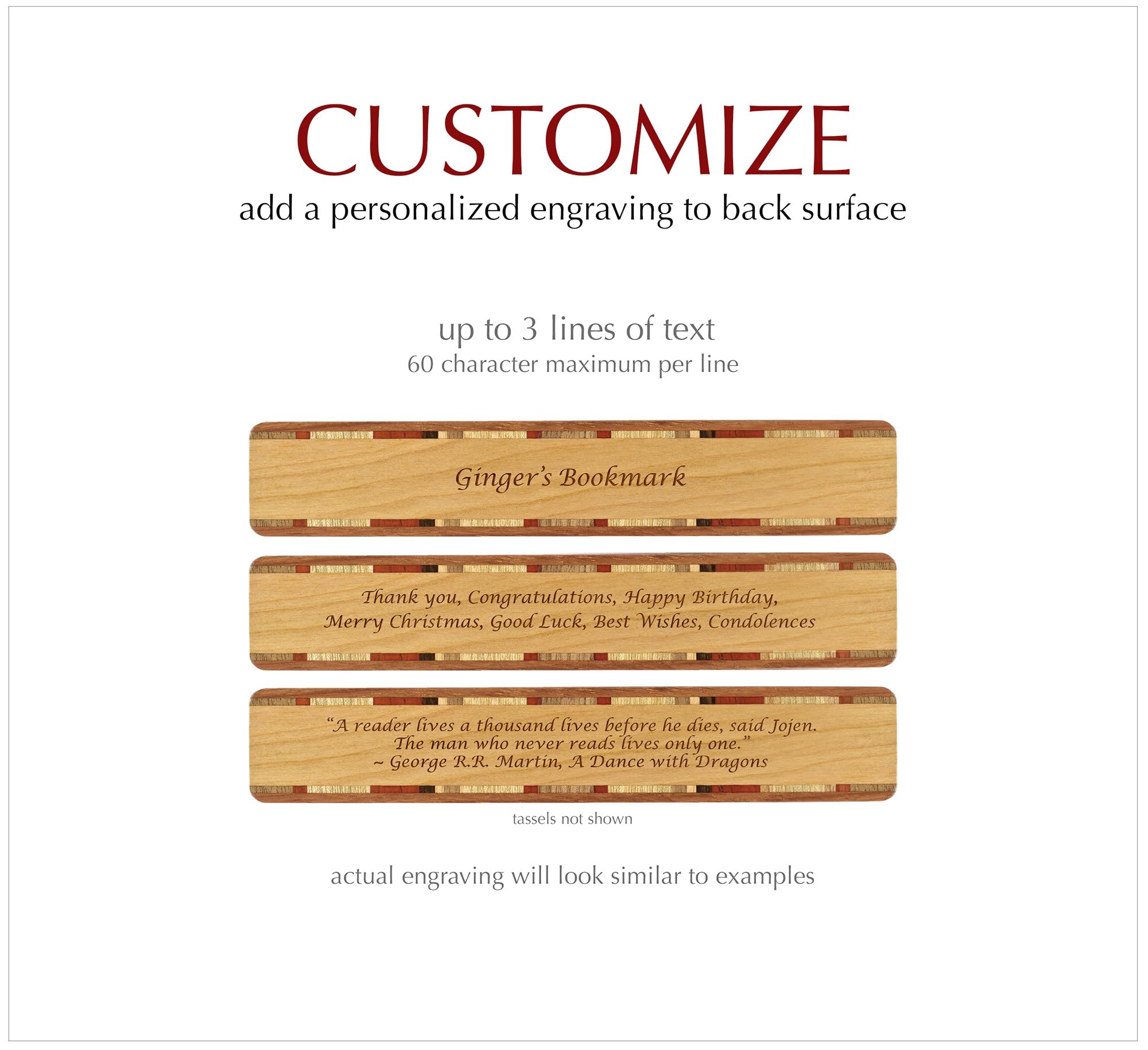 Personalized Engraved Wooden Bookmark with Tassel - Great Smoky Mountains National Park Souvenir - Handmade in USA - Perfect Gift for Book Lovers & Travel Enthusiasts