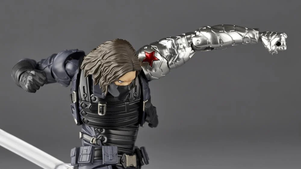 Amazing Yamaguchi Revoltech Winter Soldier Action Figure NR026 - Collectible Marvel Superhero Toy for Display & Play