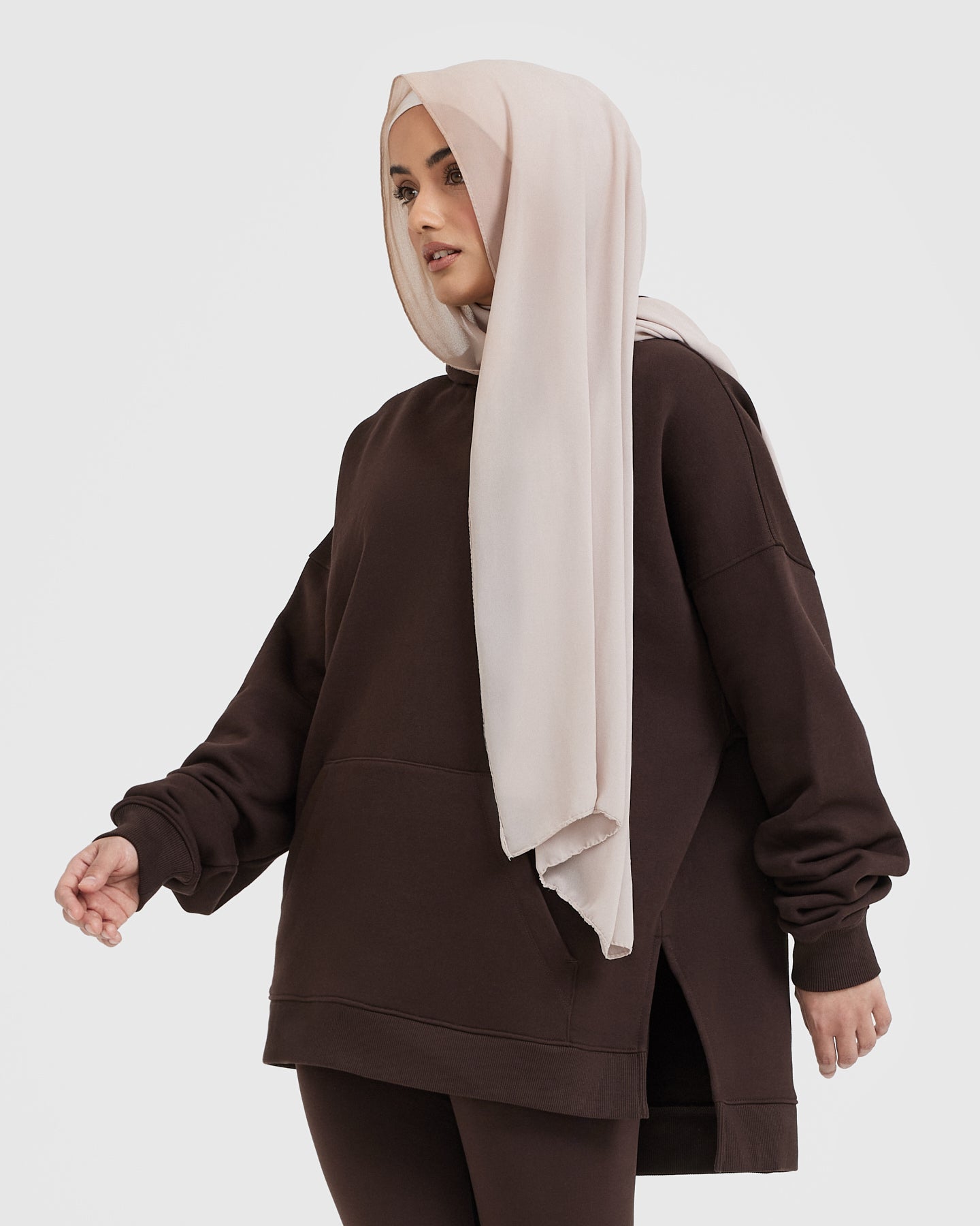 Premium All-Day Longline Hoodie - 70% Cocoa Fabric for Ultimate Comfort | Perfect for Casual Wear, Gym, and Outdoor Activities