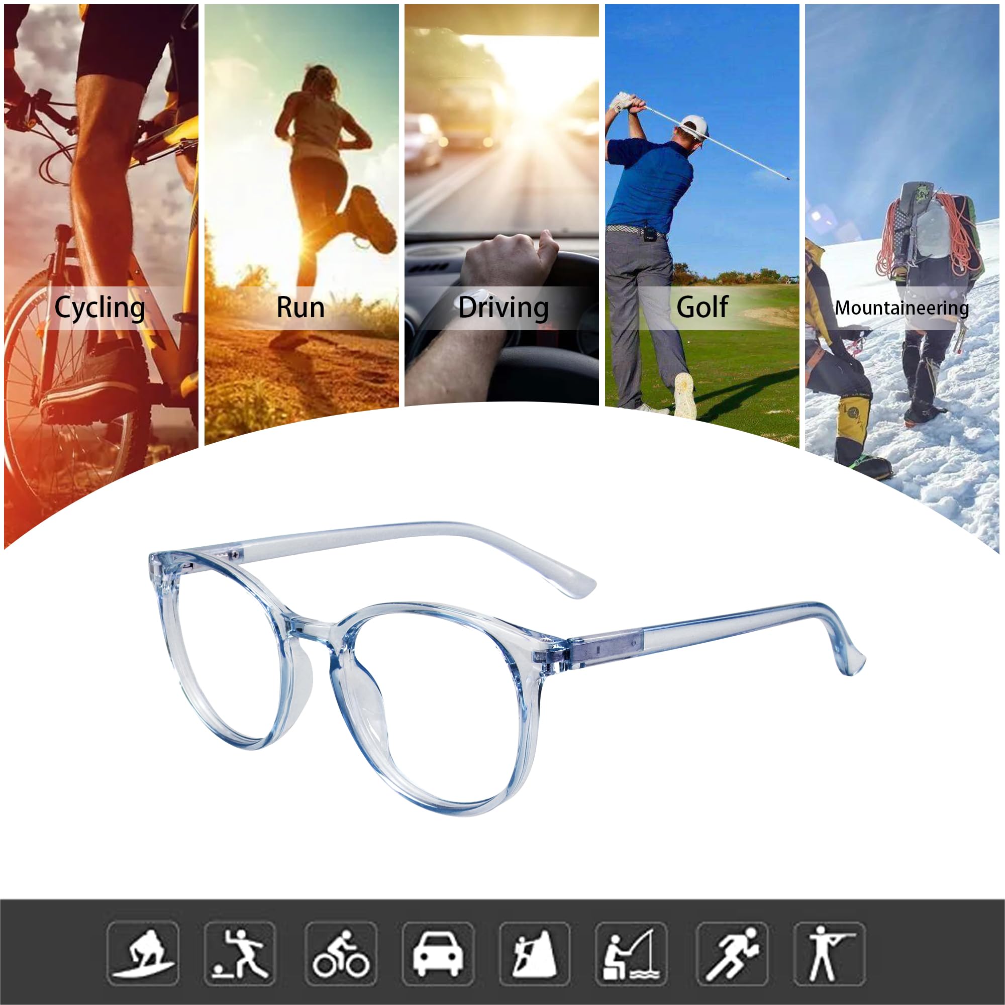LifeArt 3 Pairs Blue Light Blocking Glasses & UV400 Sunglasses for Men & Women - Computer, Gaming, Driving & Outdoor Protection