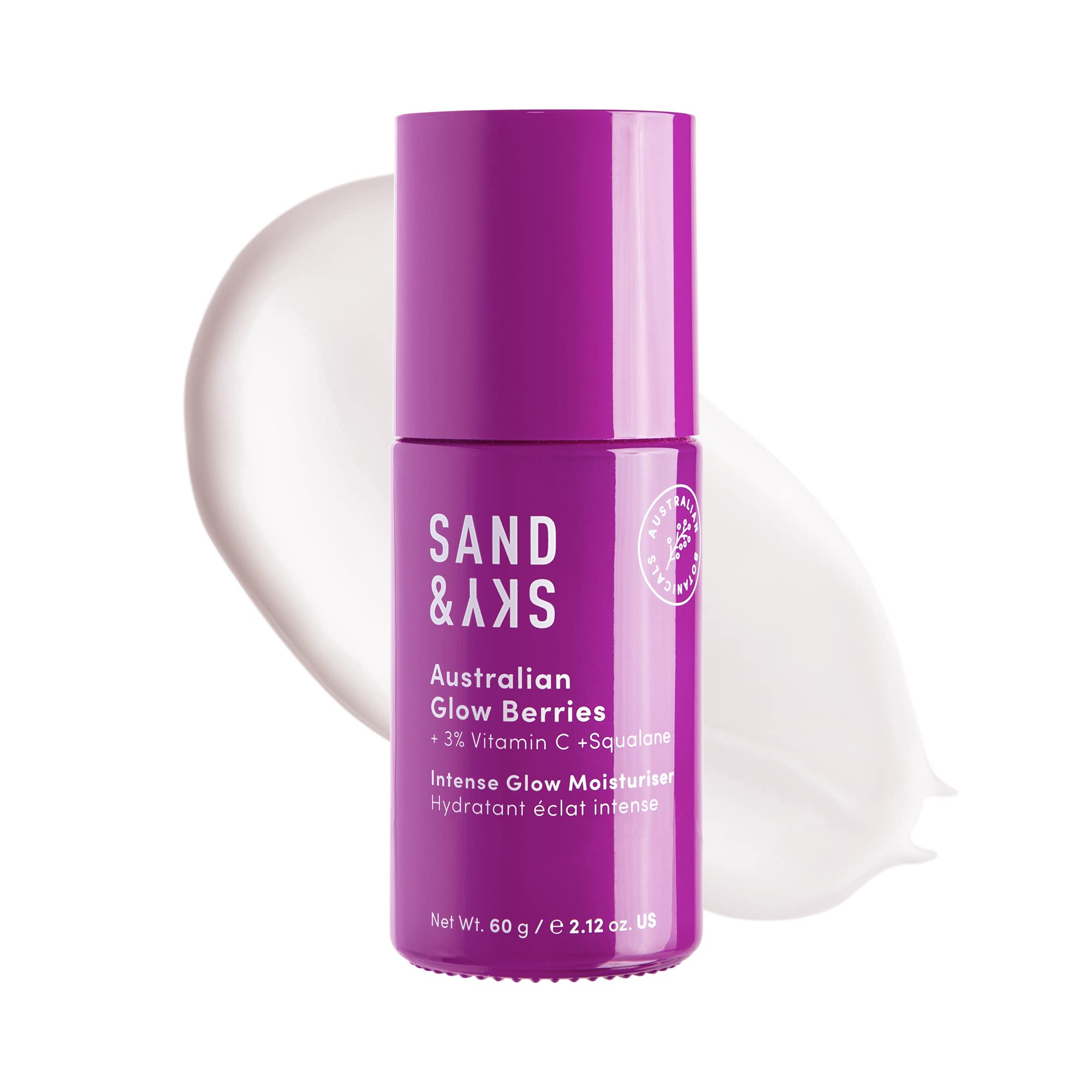 Sand & Sky Australian Glow Berries Intense Glow Moisturizer - Vitamin C Brightening Face Cream for Hydration, Collagen Boost & Wrinkle Reduction | With Kakadu Plum & Vegan Squalane | Perfect for Daily Skincare Routine, Morning & Night Use, Dry & Dull Skin Revival