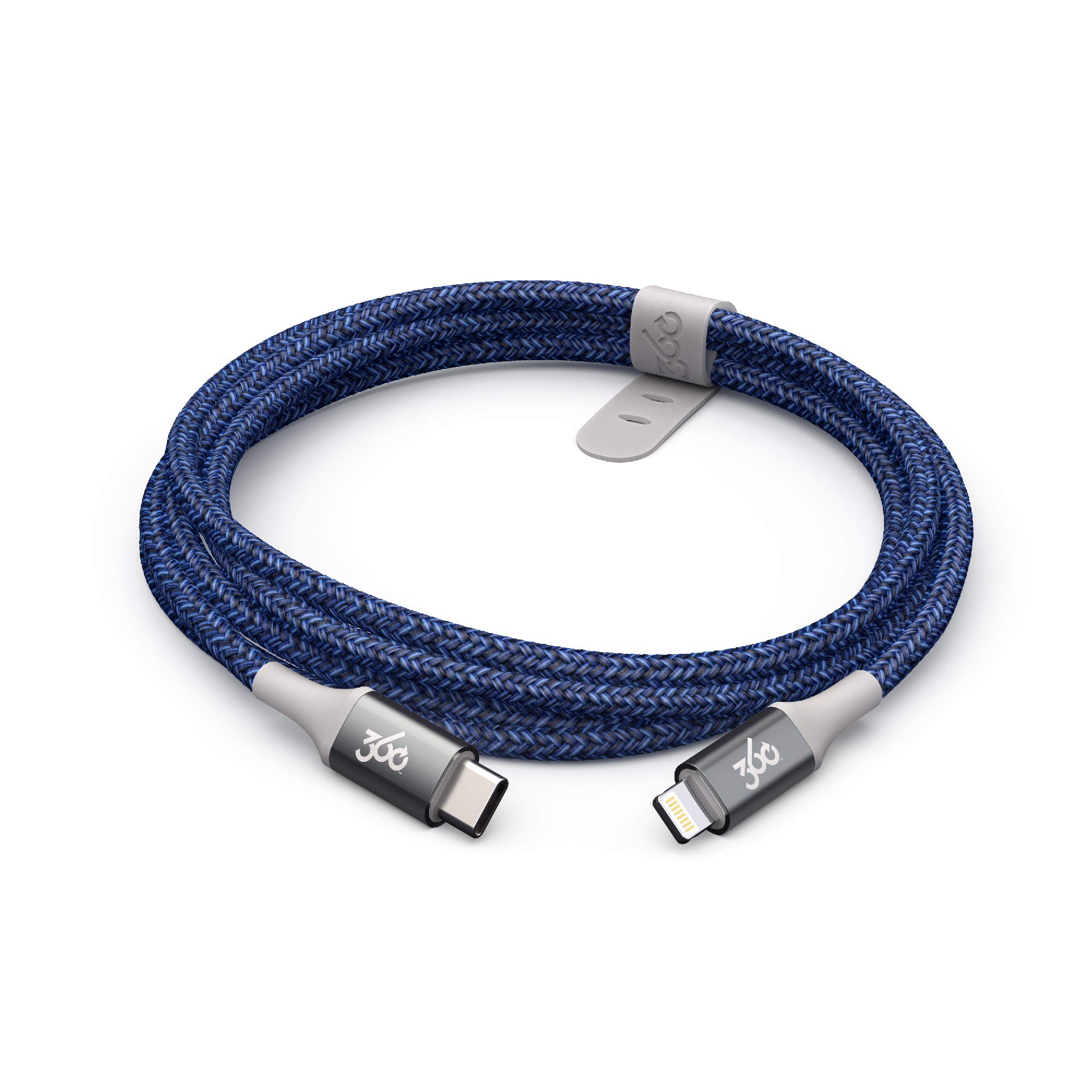 Premium 4ft USB-C to Lightning Braided Charging Cable - MFi Certified for iPhone, iPad & MacBook - Fast Charging & Durable Navy Cord for Home, Office & Travel