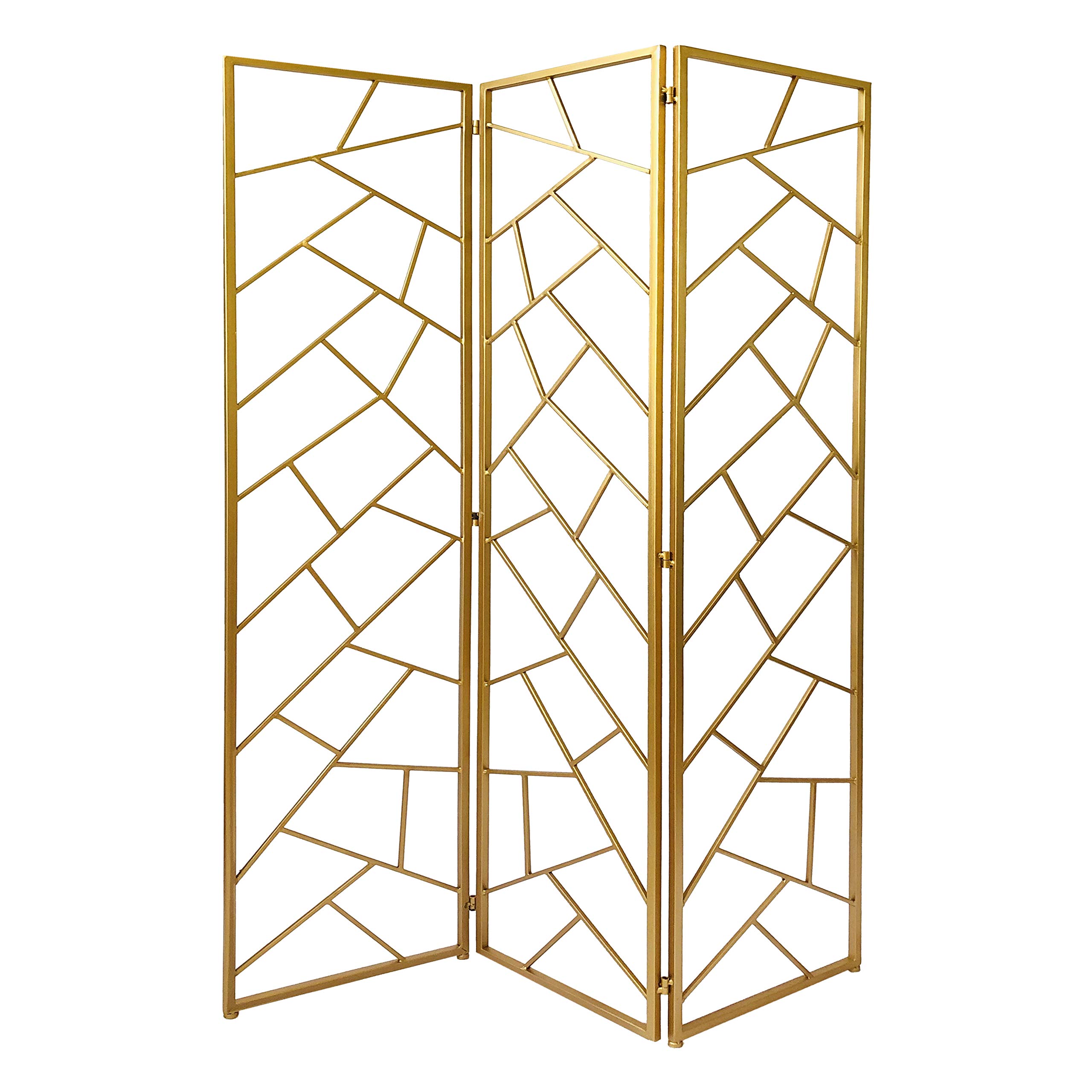 Screen Gems SG-351 Gold Room Divider Panel - 6ft Tall Folding Privacy Screen for Home Office, Bedroom & Living Room Separation