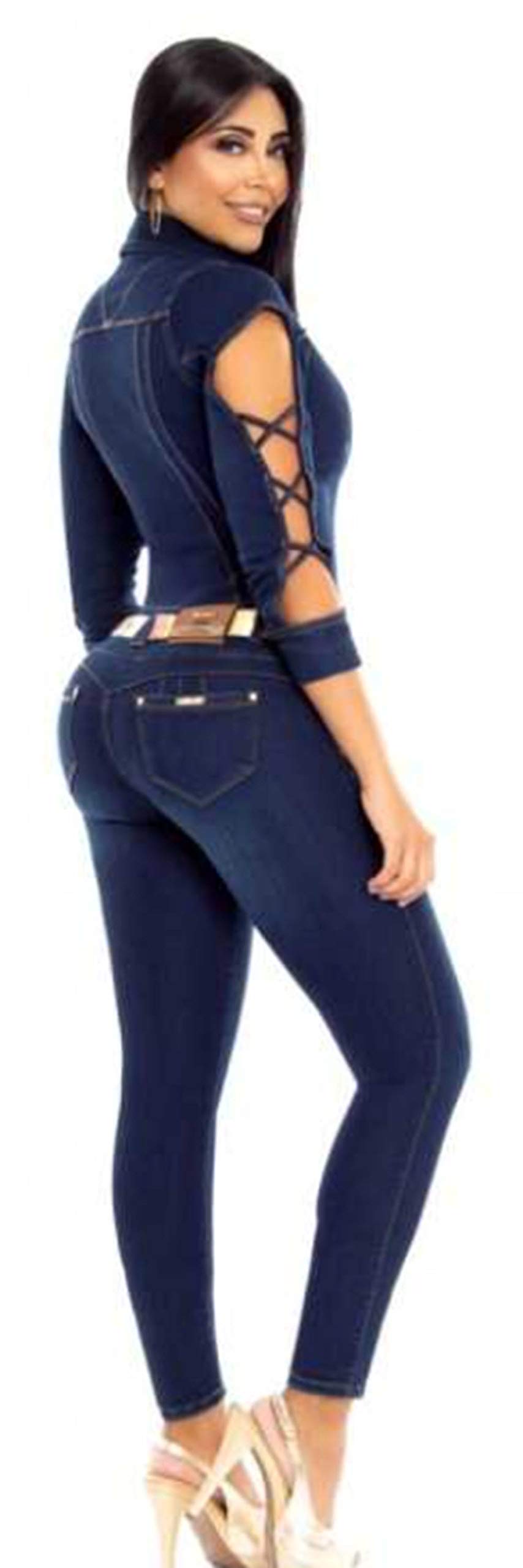 Colombian Butt Lifting Jumpsuit - Shapewear Bodysuit for Women, Tummy Control & Booty Enhancement, Seamless Blue 6777 | Perfect for Workout, Party & Everyday Wear