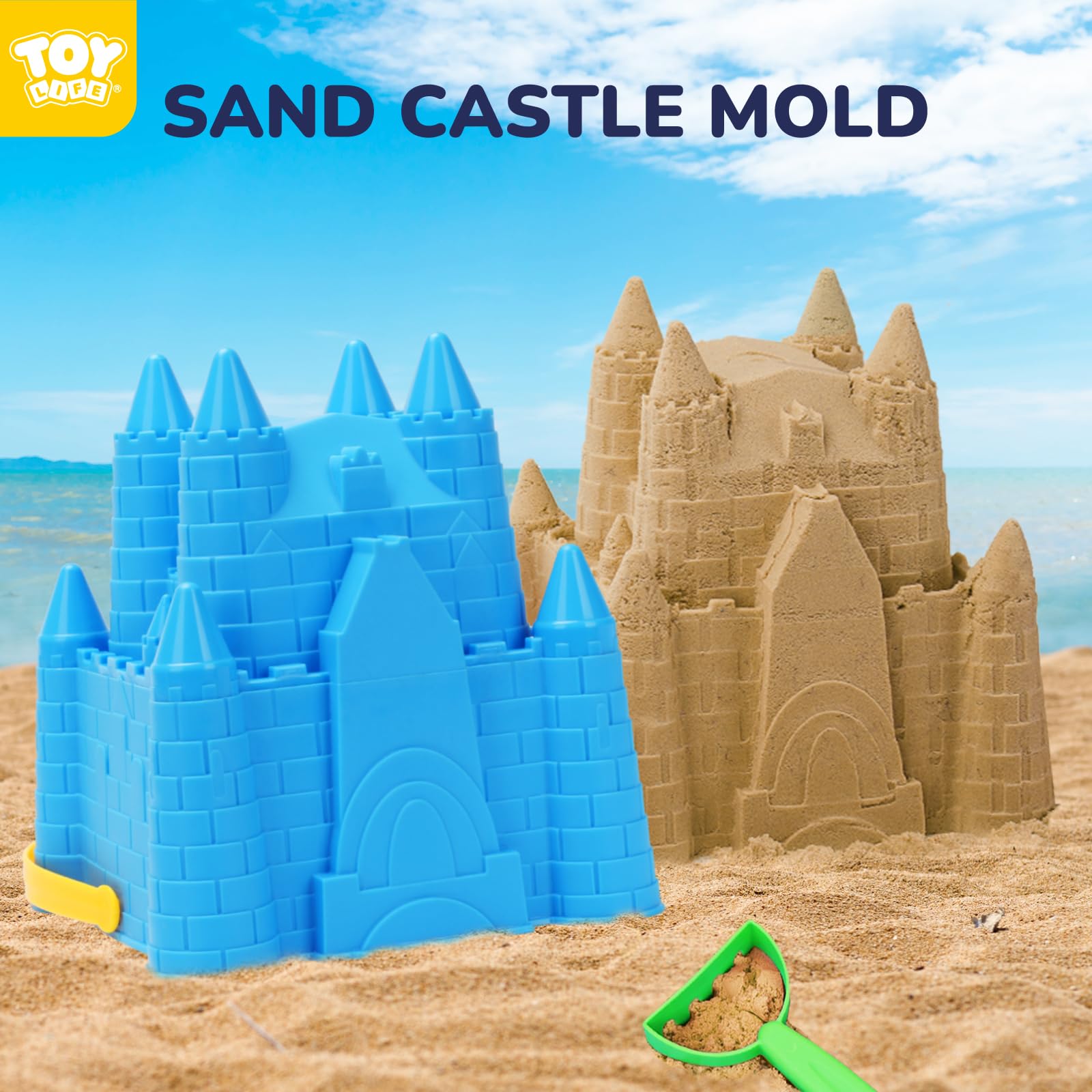 TOY Life Beach Toys for Kids - Sand Castle Building Kit & Sandbox Toys Set for Toddlers Ages 1-3, 4-8, 8-12 - Perfect for Beach Vacations, Summer Play & Outdoor Sand Activities