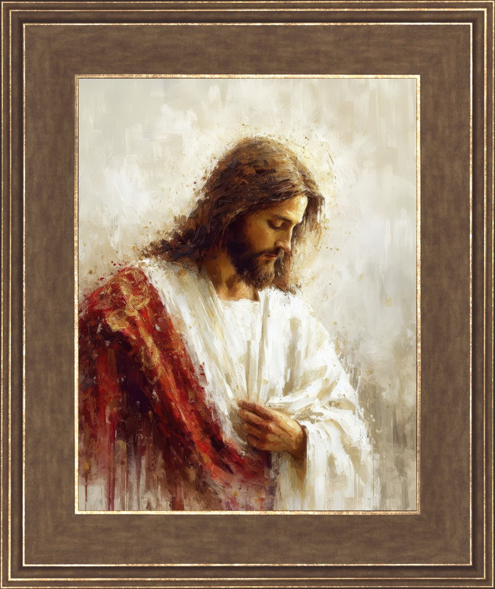 Jesus Christ in Red Robes - Religious Wall Art for Home & Church Decor - Perfect for Prayer Rooms, Sunday Schools & Christian Gifts