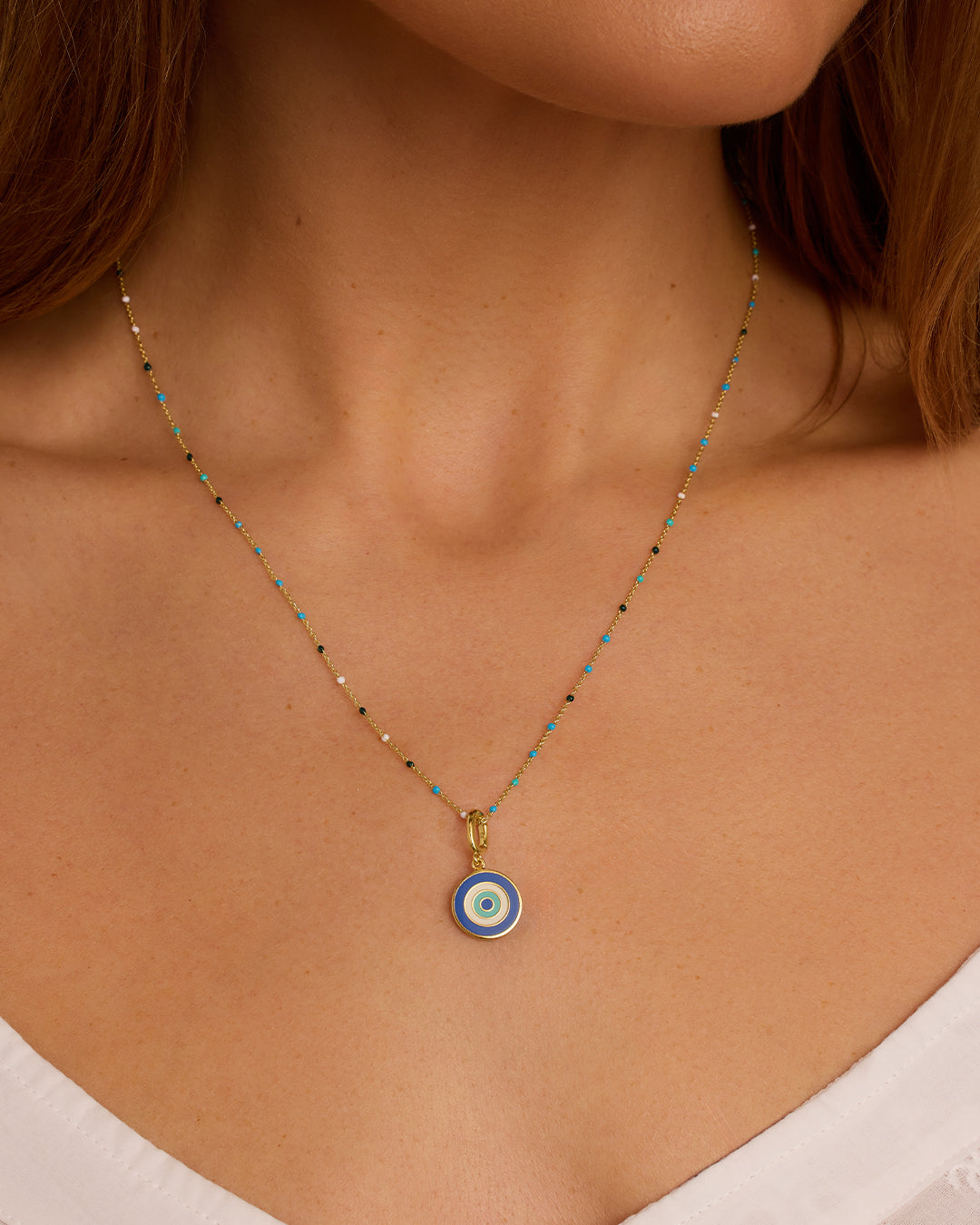 Evil Eye Capri Necklace for Women - Protection & Style - Perfect for Beach, Vacation & Everyday Wear