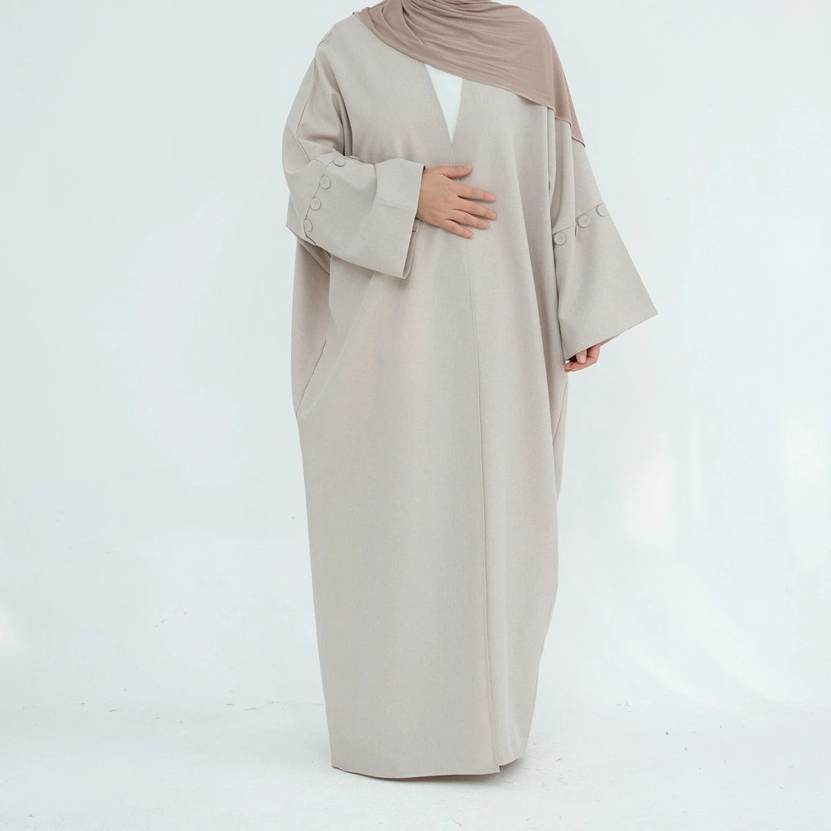 Elegant Open Front Cardigan Abaya Dress #24878 - Perfect for Modest Fashion, Prayer Wear & Everyday Comfort