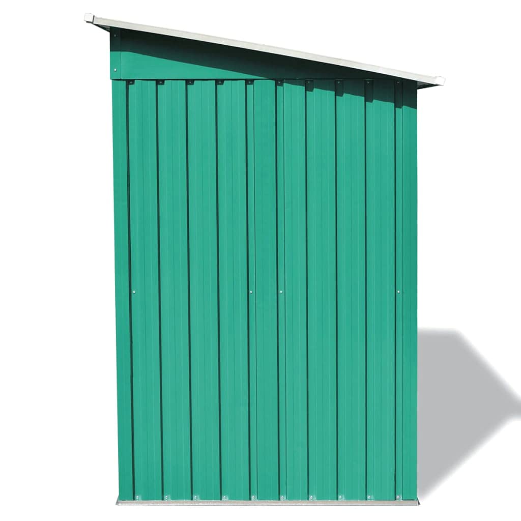 **Green Metal Garden Shed - Vertical Outdoor Storage Unit, Multi-Function Tool Cabinet for Patios & Backyards (74.8