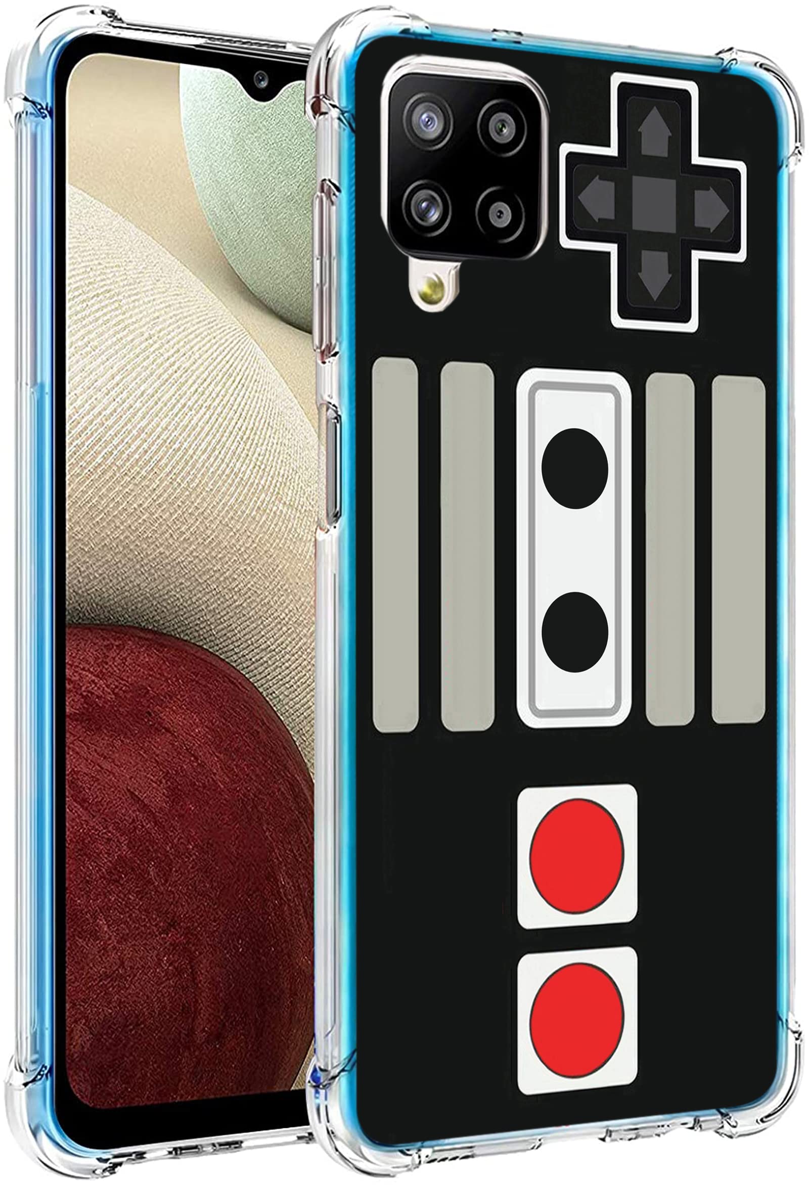 Gifun Retro Game Hard PC + TPU Bumper Clear Protective Case for Samsung Galaxy A12 6.5 Inch - Shockproof Phone Cover with Classic Arcade Design - Perfect for Gaming Enthusiasts & Everyday Protection