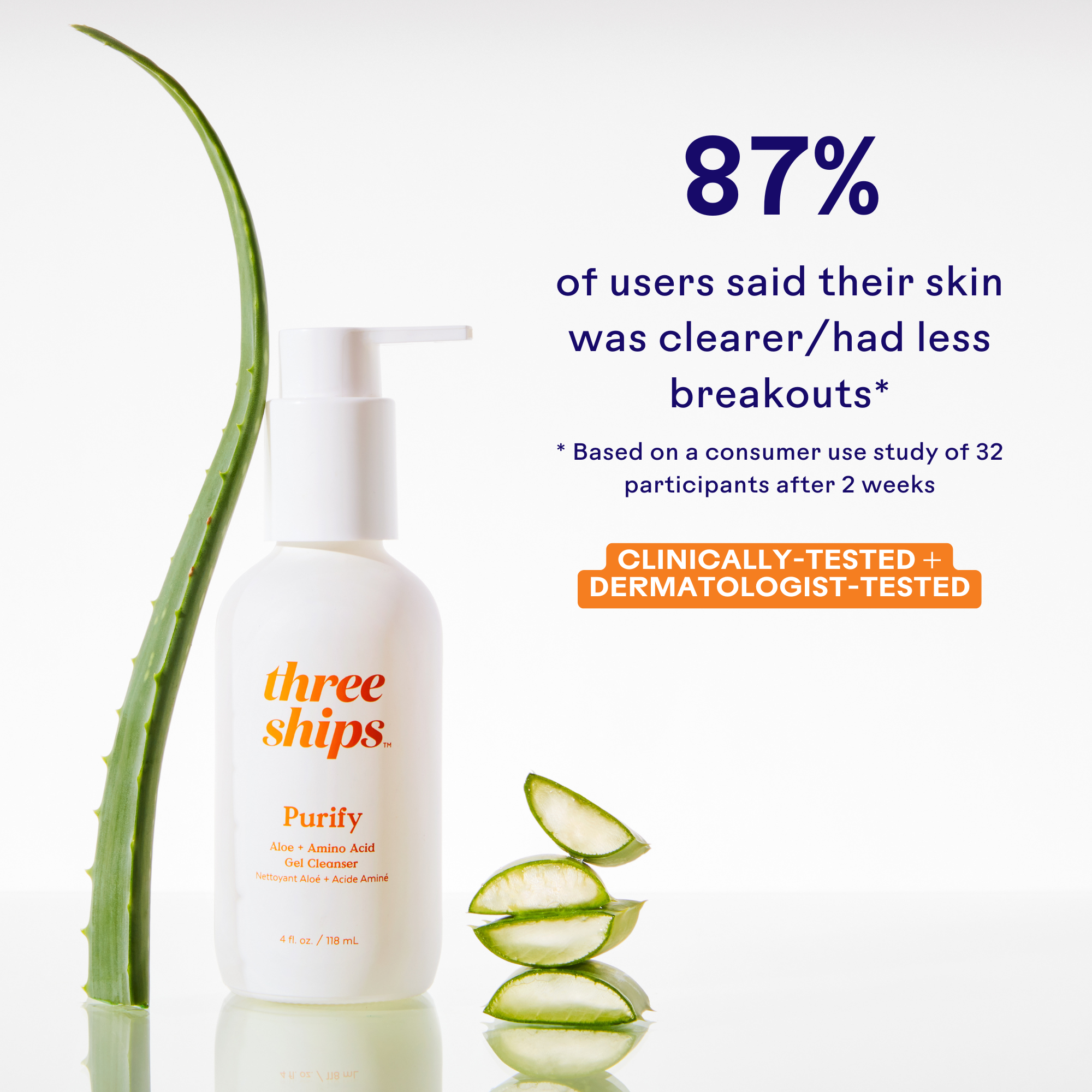 Purify Aloe Vera & Amino Acid Facial Cleanser - Gentle Foaming Face Wash for Acne, Oily & Sensitive Skin - Hydrating & Soothing Daily Skincare Routine