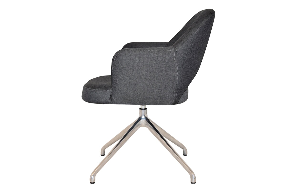 EZ Hospitality Cairo Indoor Armchair with Metal Base - Polished Aluminum Trestle for Living Room, Office, or Lounge Comfortable Seating